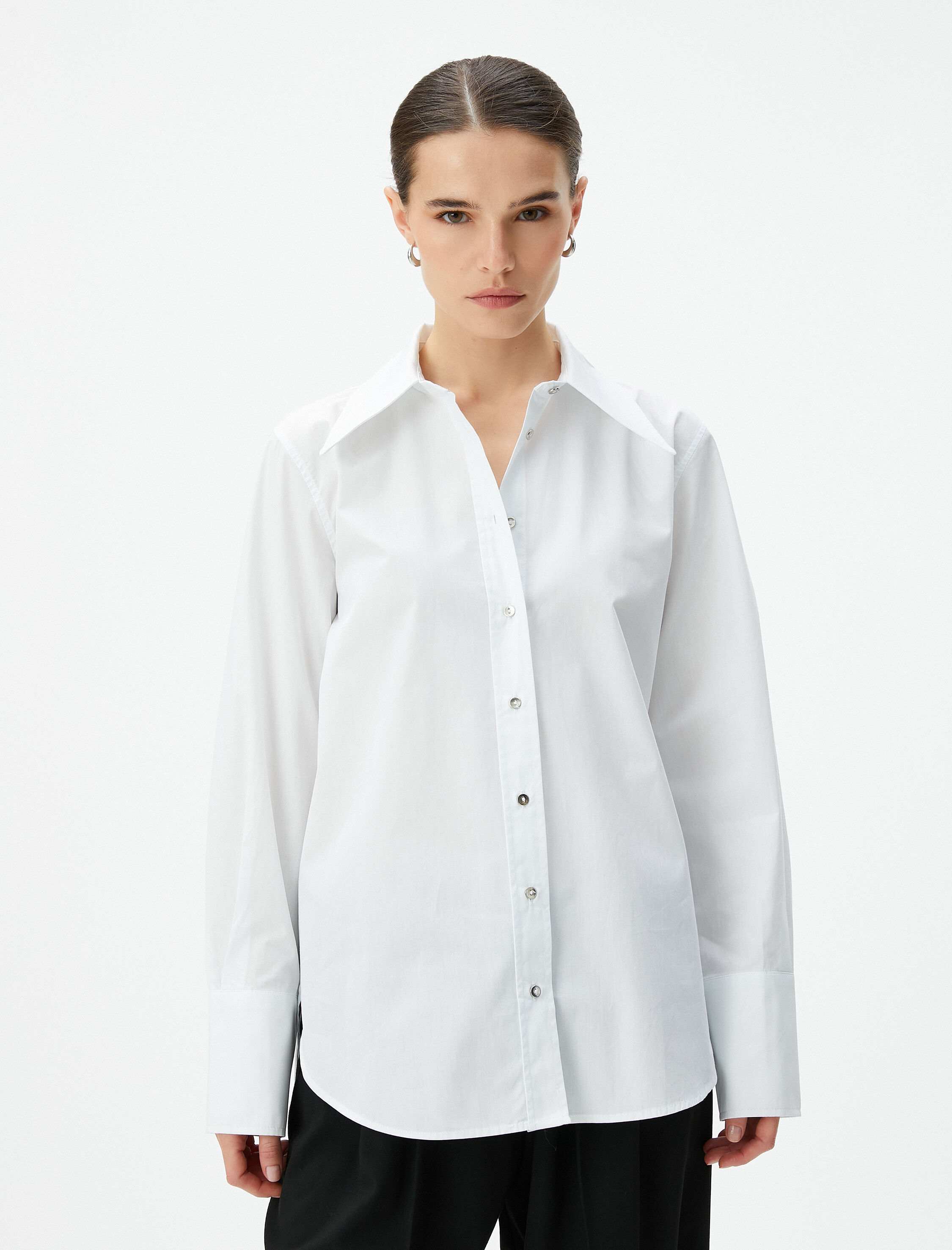   Klasik Poplin Gömlek Uzun Kollu Düğmeli Regular Fit Pamuklu