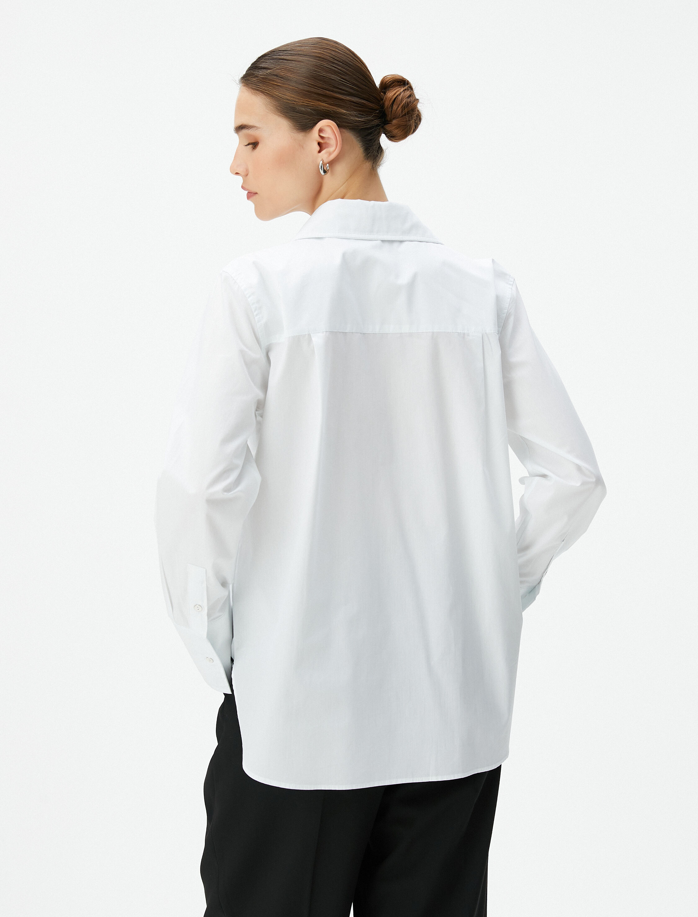   Klasik Poplin Gömlek Uzun Kollu Düğmeli Regular Fit Pamuklu