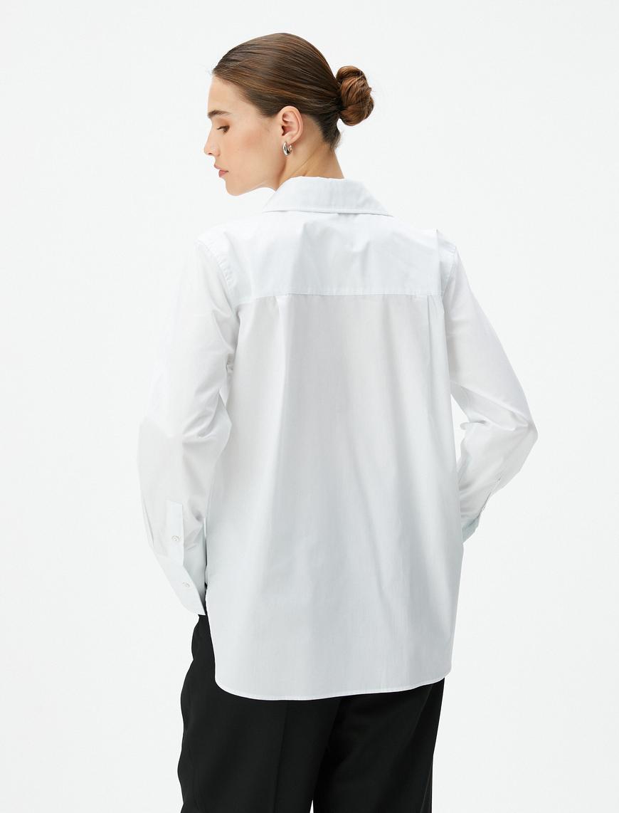   Klasik Poplin Gömlek Uzun Kollu Düğmeli Regular Fit Pamuklu