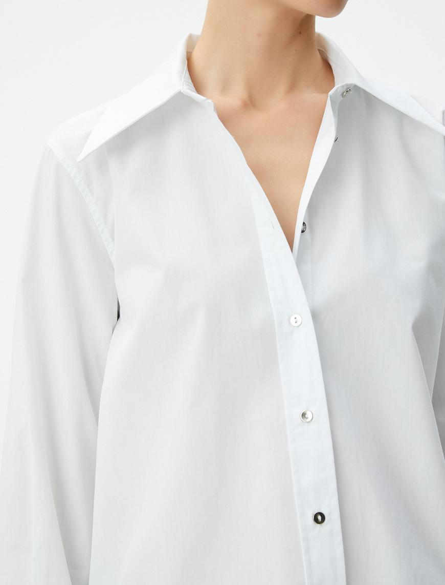   Klasik Poplin Gömlek Uzun Kollu Düğmeli Regular Fit Pamuklu