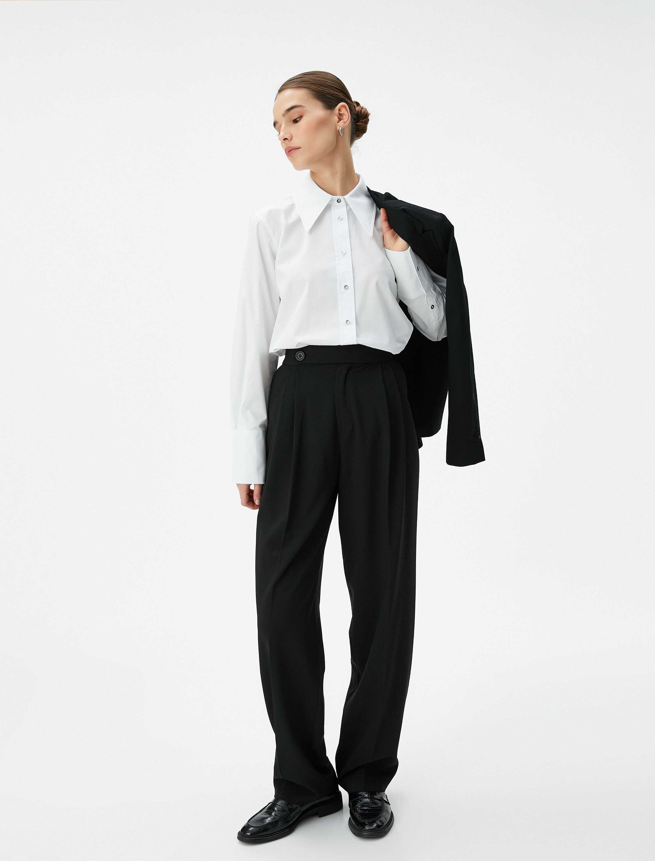   Klasik Poplin Gömlek Uzun Kollu Düğmeli Regular Fit Pamuklu