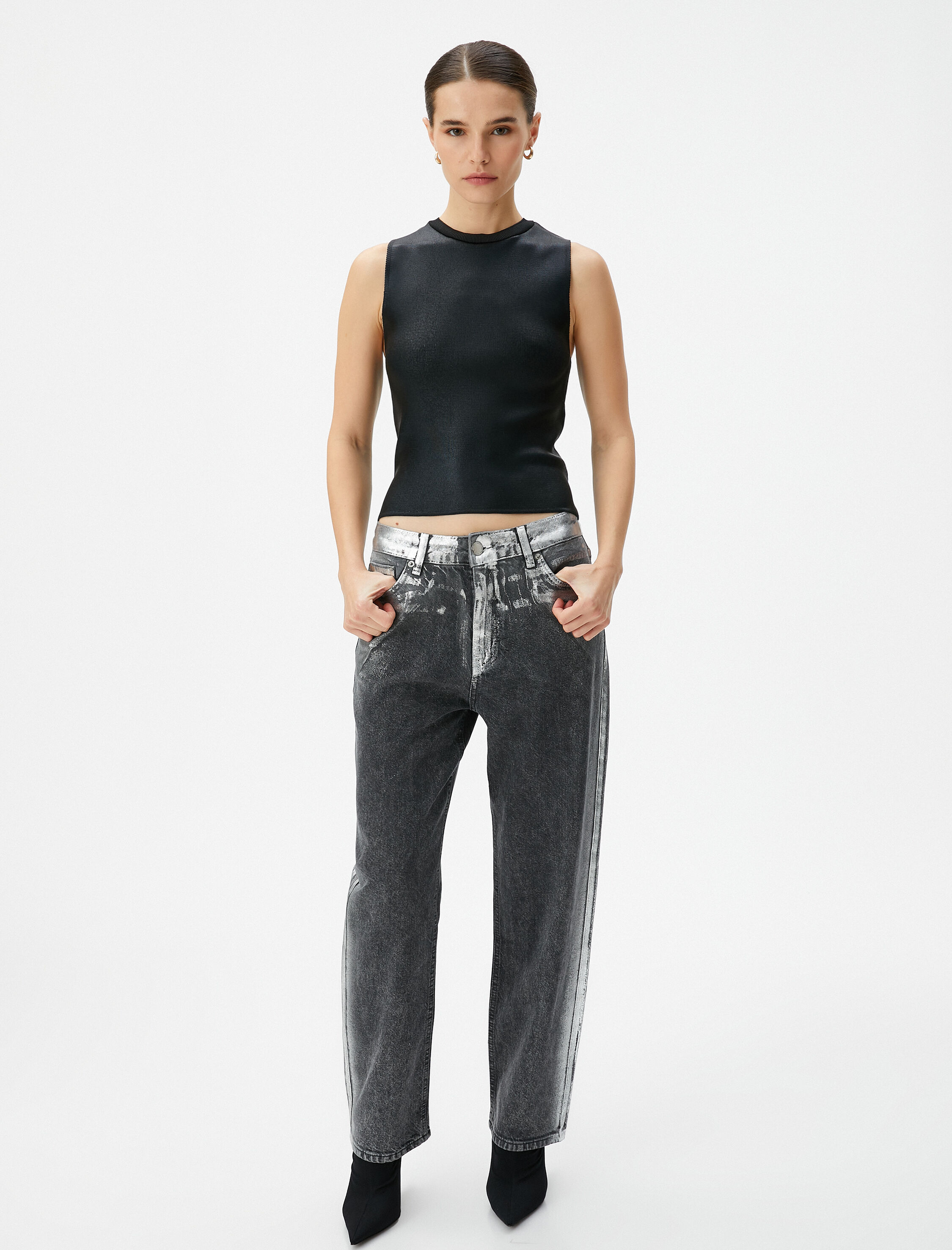   Halter Yaka Atlet Metalik Slim Fit