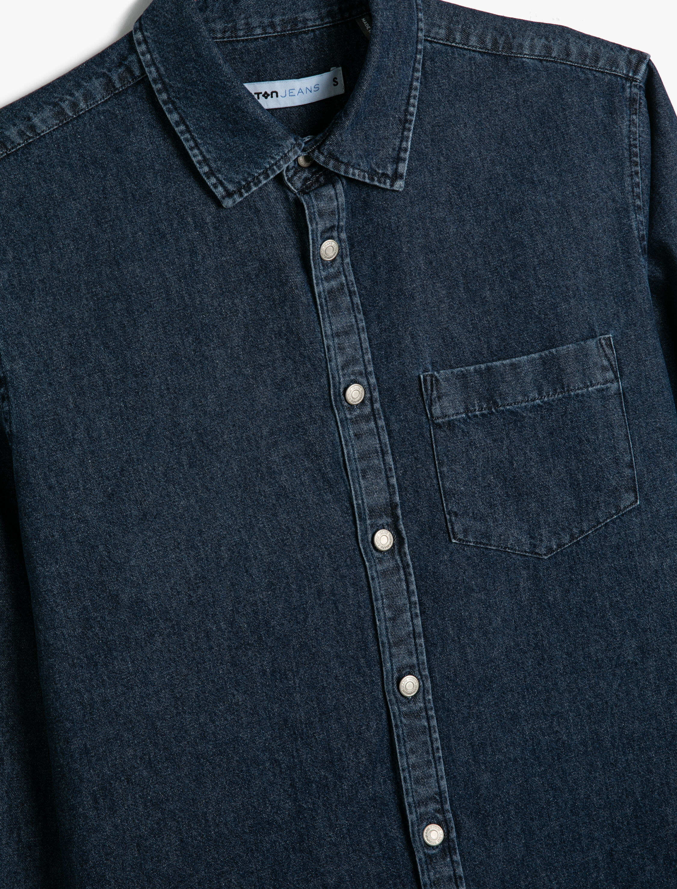   Kot Gömlek Ceket Klasik Yaka Cep Detaylı Çıtçıt Düğmeli