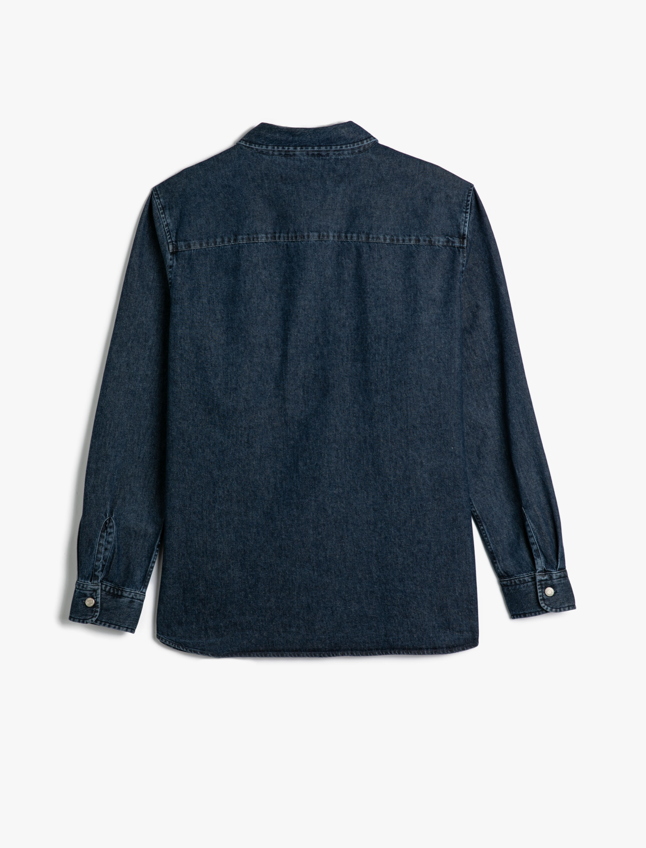   Kot Gömlek Ceket Klasik Yaka Cep Detaylı Çıtçıt Düğmeli