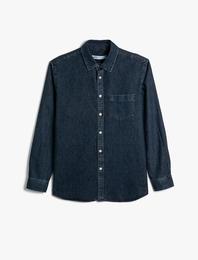 Kot Gömlek Ceket Klasik Yaka Cep Detaylı Çıtçıt Düğmeli