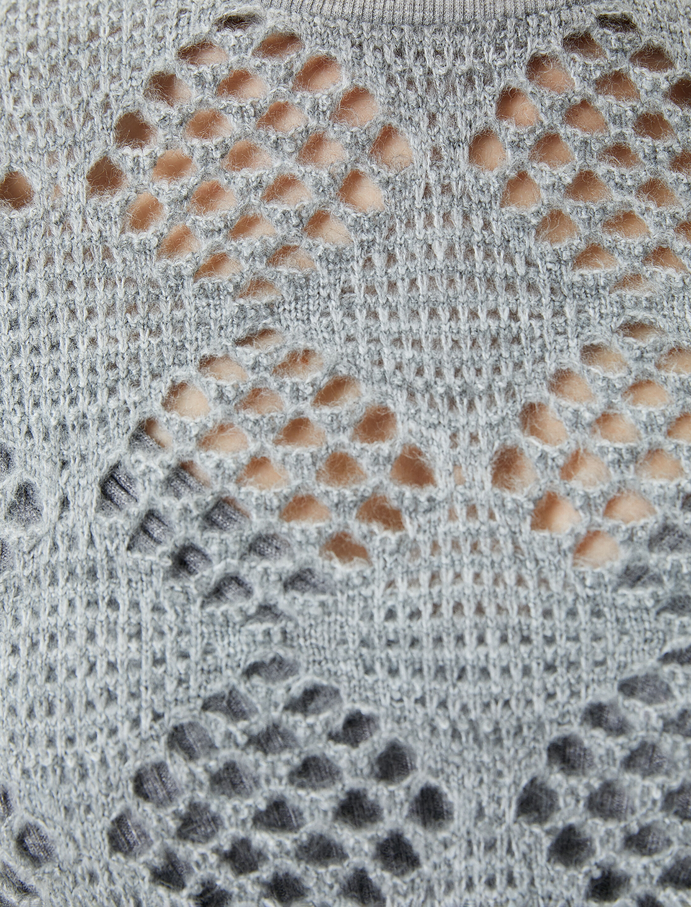   Ajurlu Crop Kazak Bisiklet Yaka Uzun Kollu