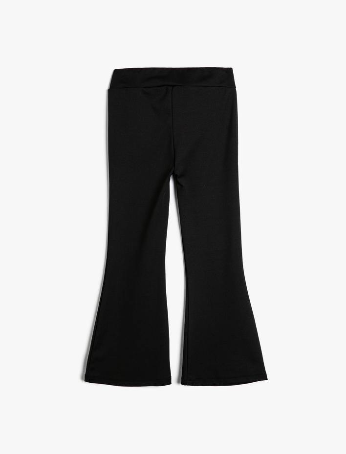 Kız Çocuk Basic İspanyol Paça Pantolon Beli Lastikli