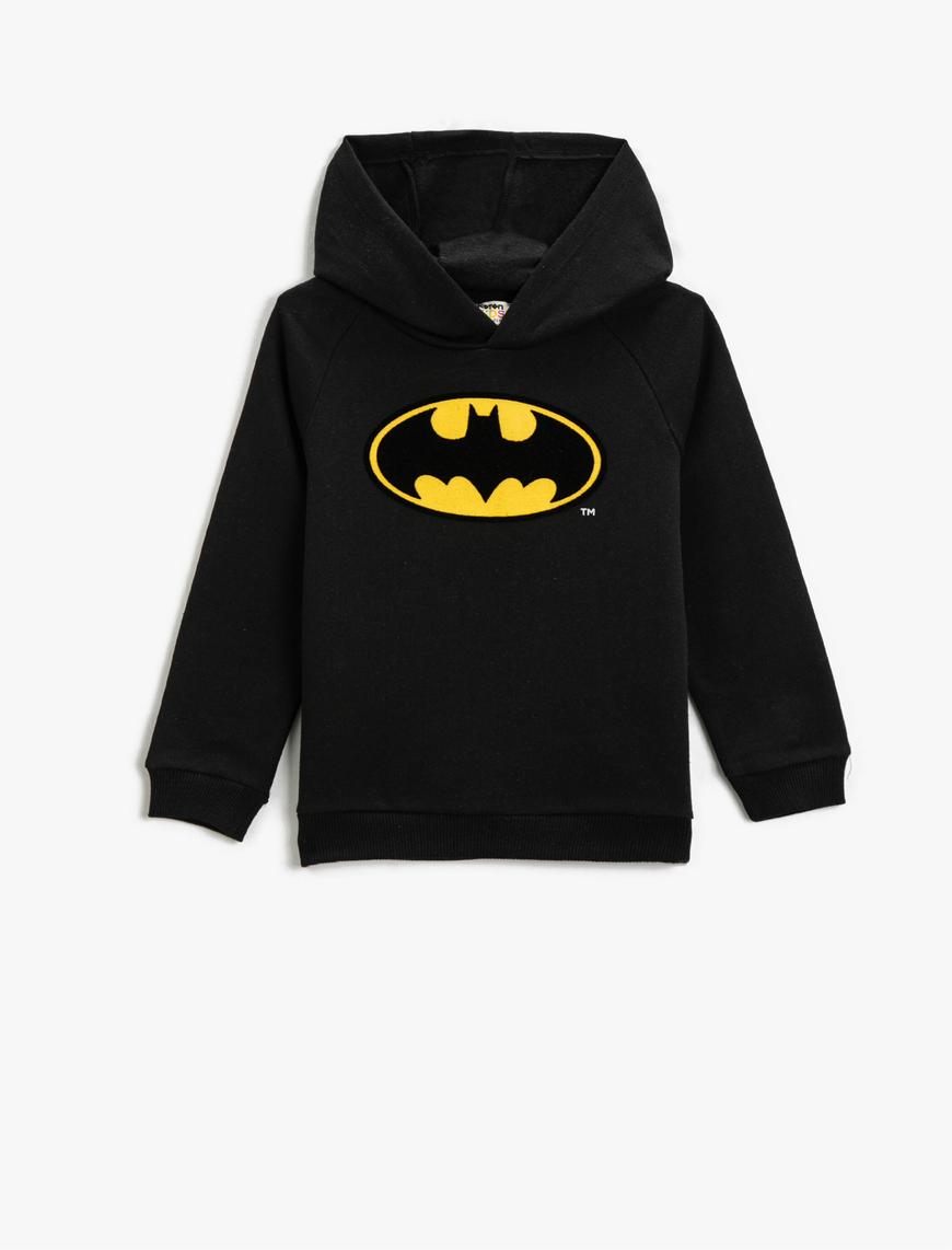  Erkek Çocuk Batman Baskılı Kapüşonlu Sweatshirt Lisanslı