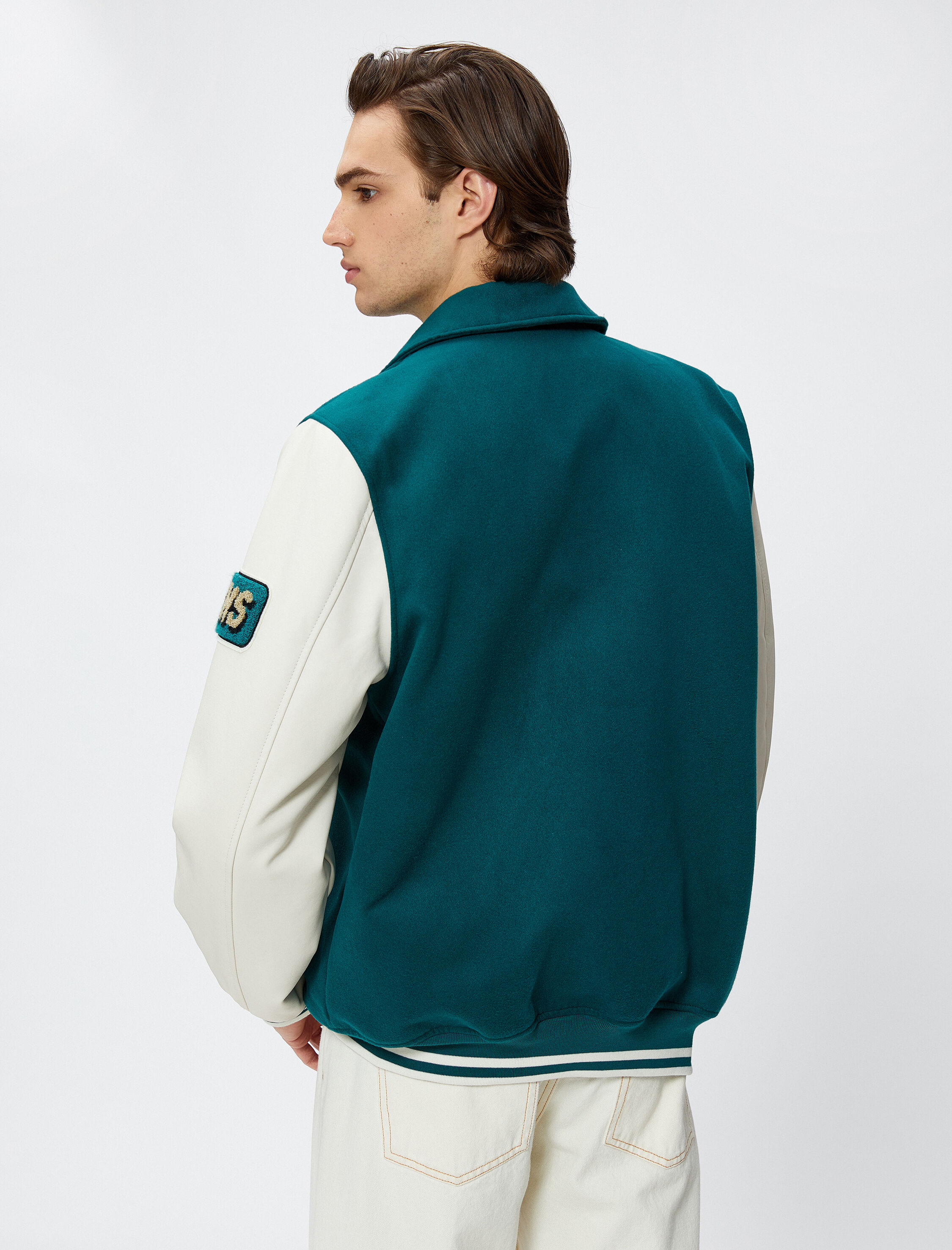   Kolej Ceket Klasik Yaka İşlemeli Cepli Çıtçıt Düğmeli