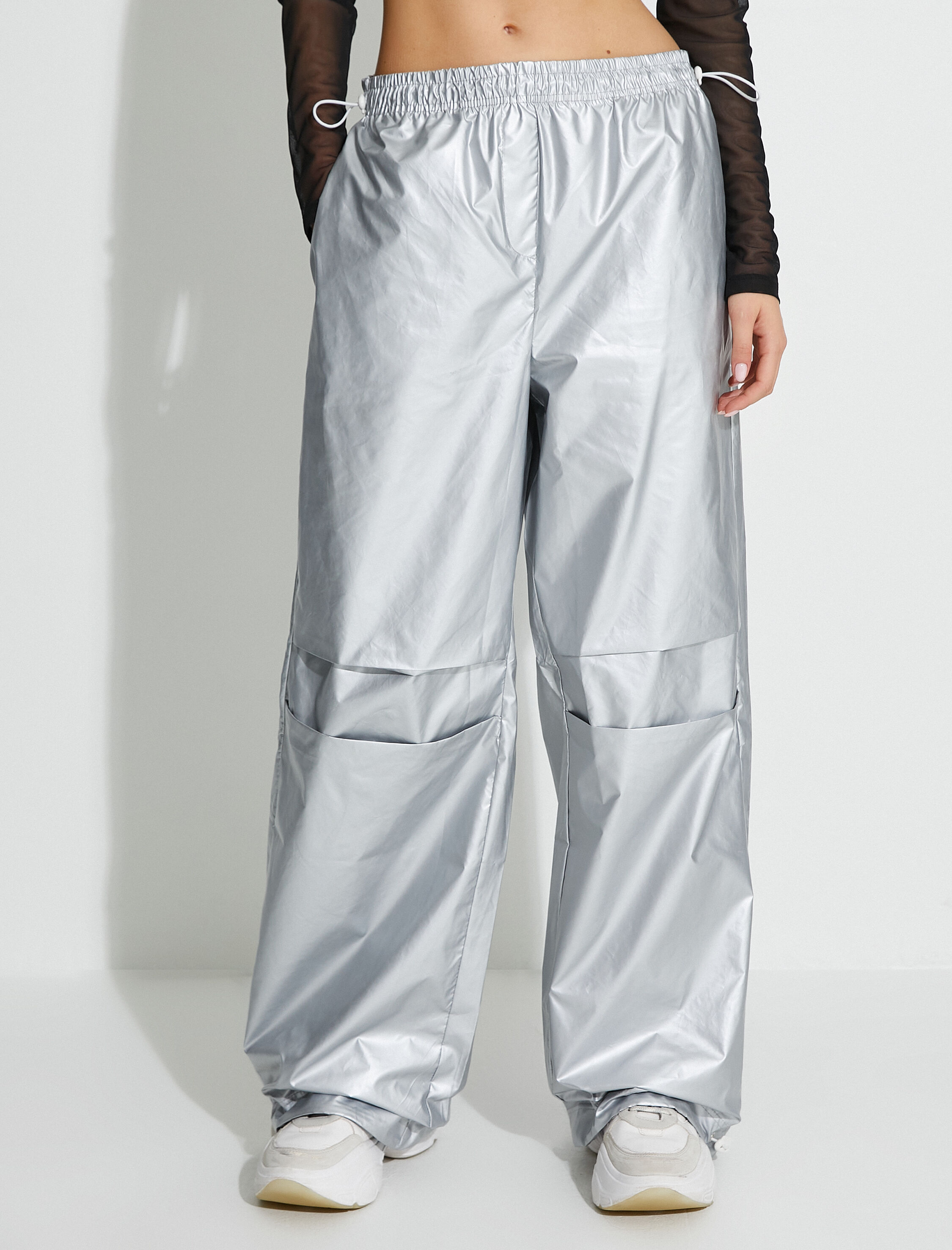   Paraşüt Eşofman Altı Metalik Beli Lastikli Cepli Su İtici Özellikli