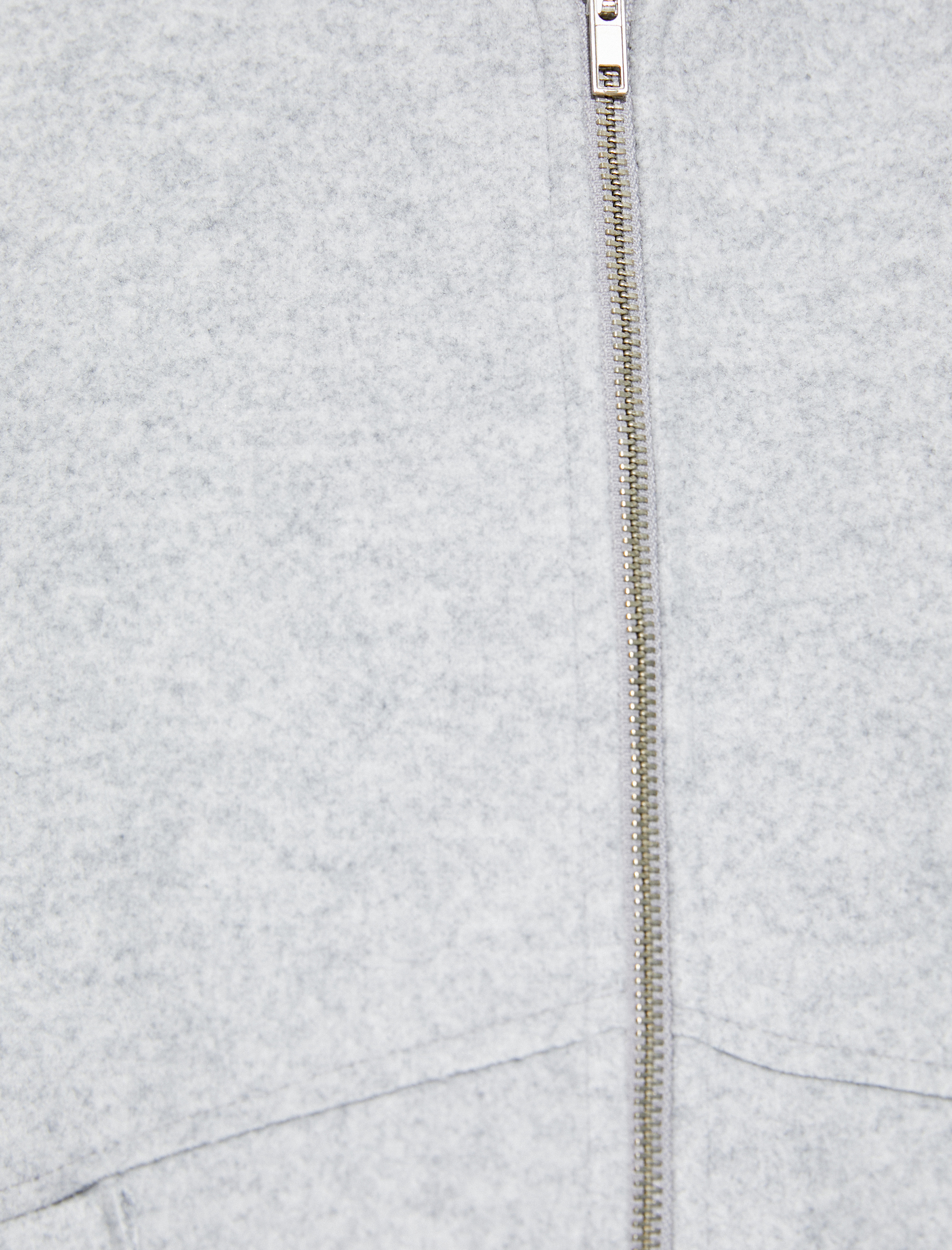   Oversize Fermuarlı Kapşonlu Hırka Cepli