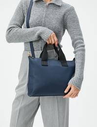 Tote Çanta Suni Deri Askılı Fermuarlı