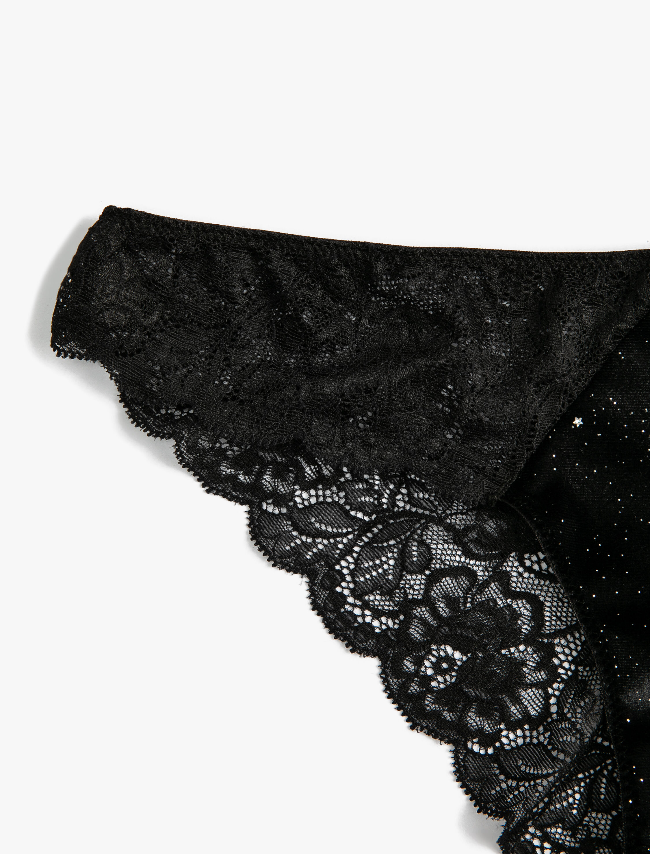   Dantelli Brief Külot Kadife Simli Yılbaşı Temalı