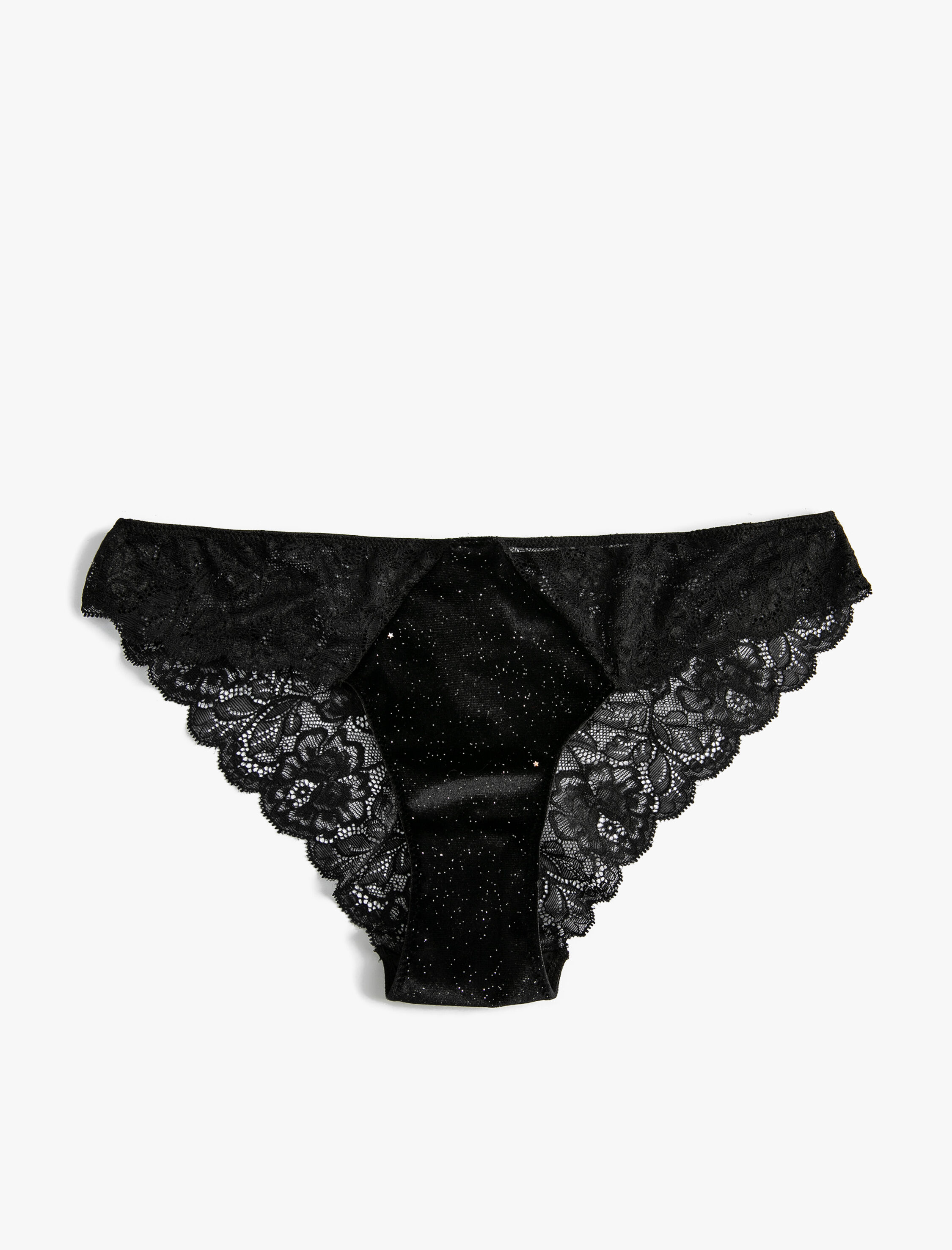   Dantelli Brief Külot Kadife Simli Yılbaşı Temalı