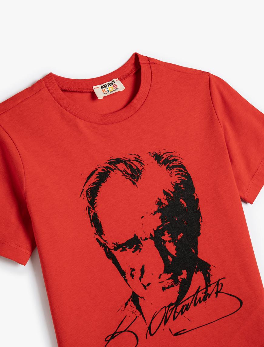  Erkek Çocuk Atatürk Tişörtü Kısa Kollu Pamuklu