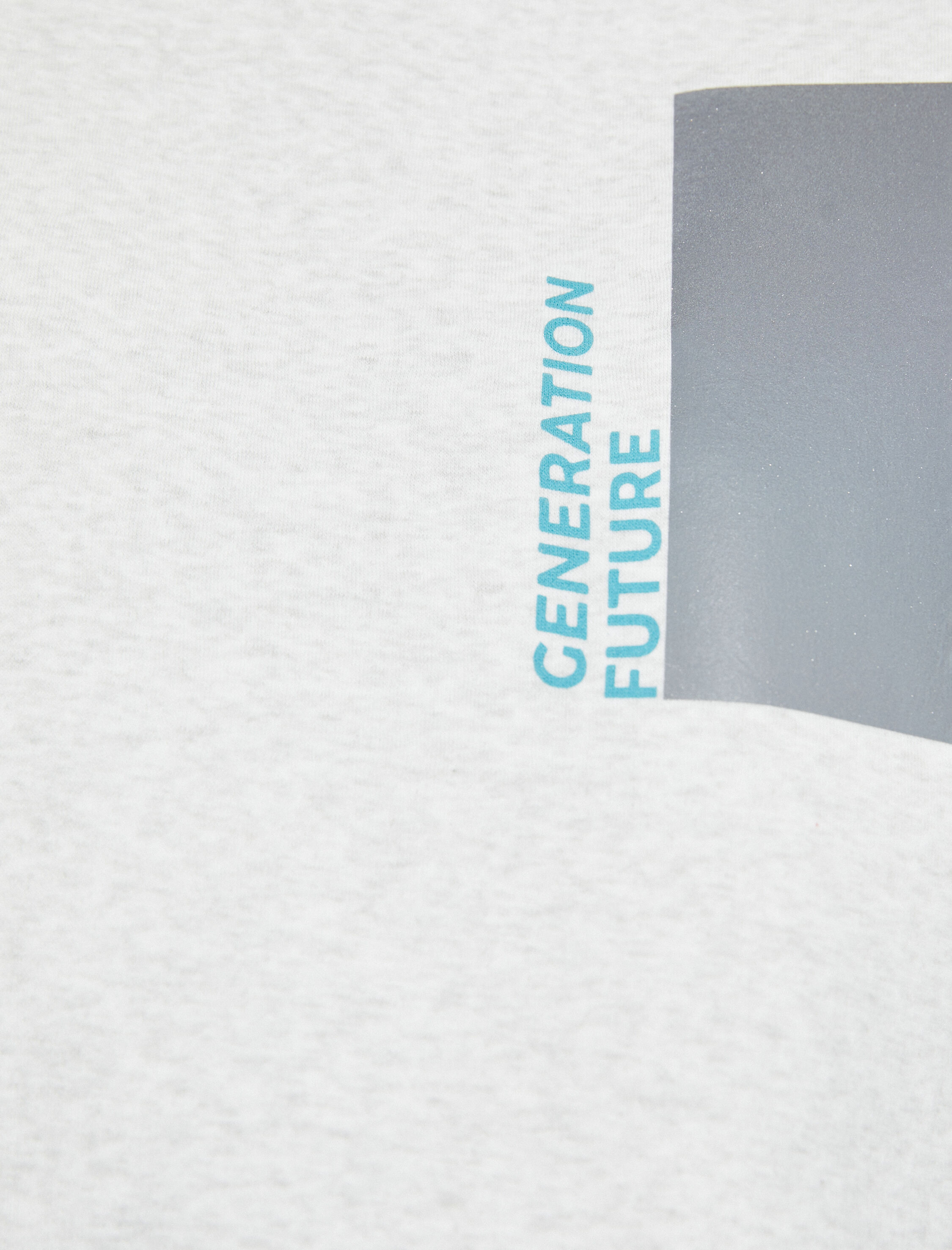   Dik Yaka Sweatshirt Baskılı Düşük Omuzlu