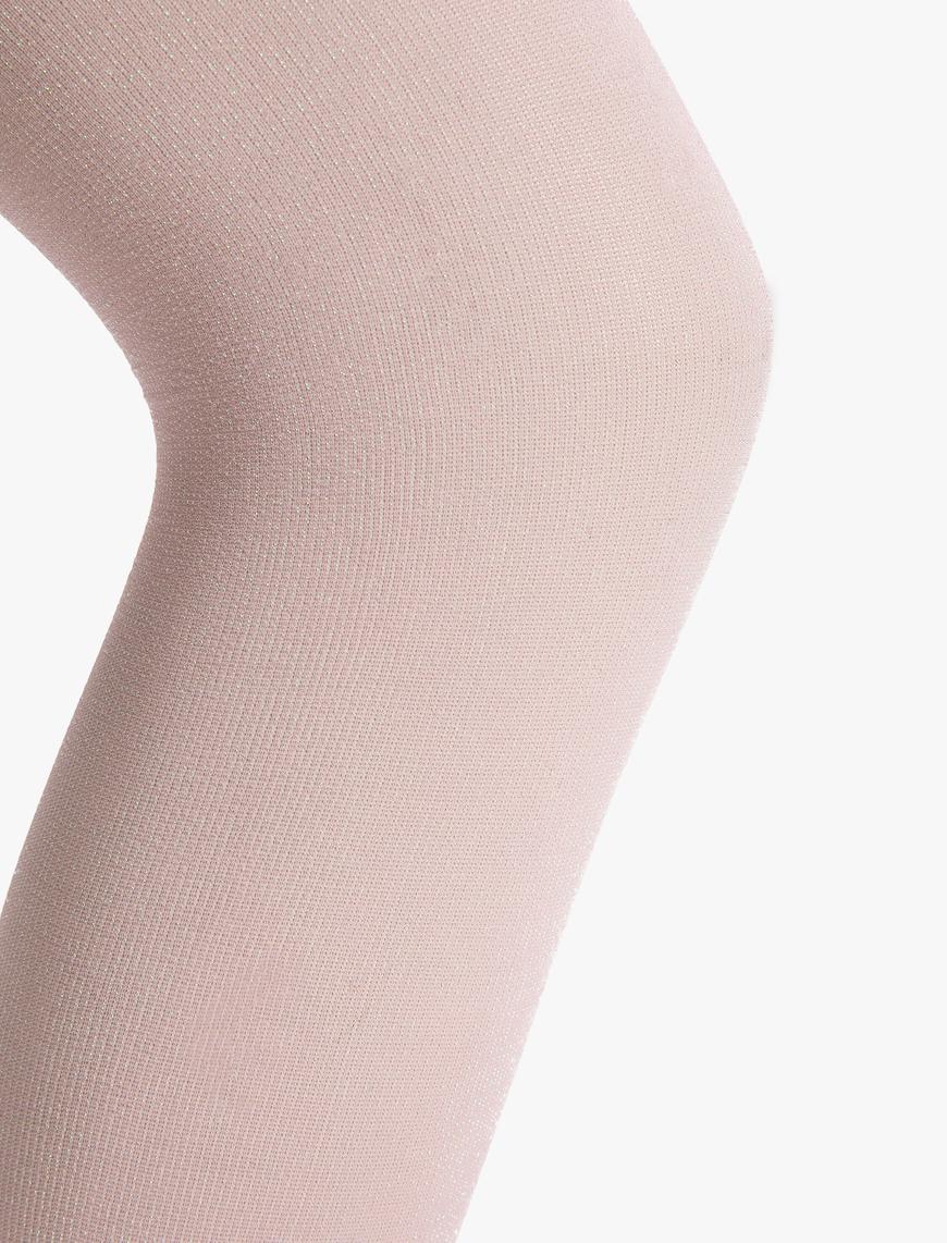  Kız Çocuk Parlak Detaylı Külotlu Çorap 40 Den