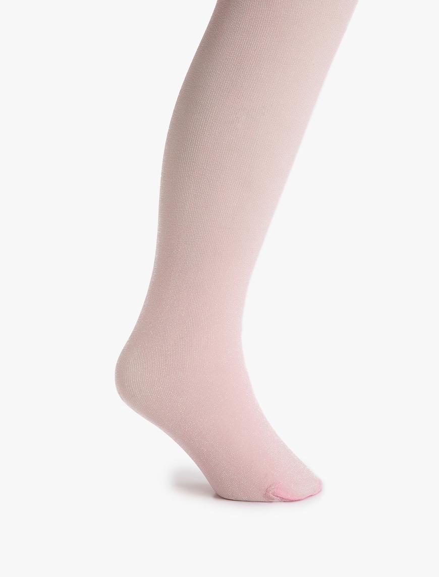  Kız Çocuk Parlak Detaylı Külotlu Çorap 40 Den