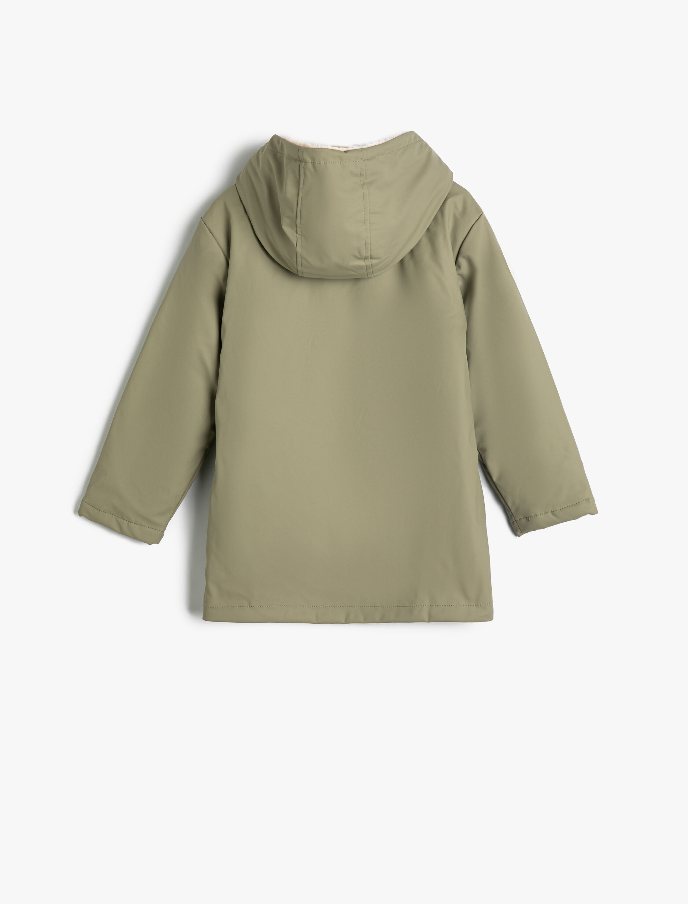  Kız Çocuk Kapşonlu Kaban Su Geçirmez  Fermuarlı Kapaklı Cepli Peluş Astarlı