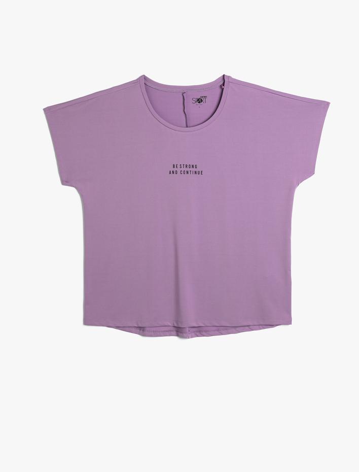  Spor Tişört Kısa Kollu Yuvarlak Yaka Baskı Detaylı Rahat Kalıp