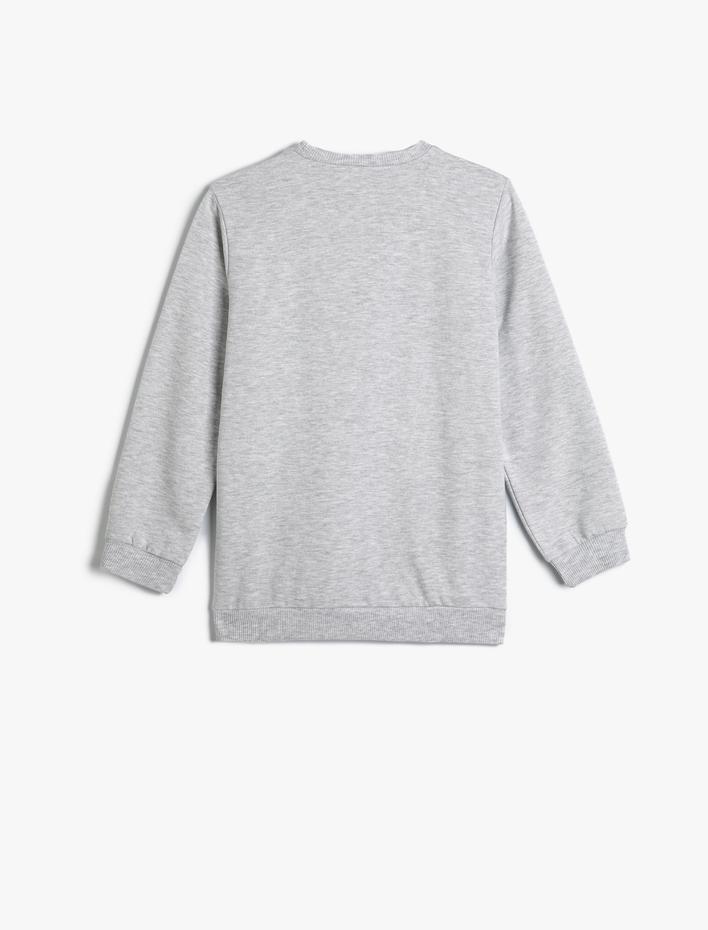 Erkek Çocuk Kolej Sweatshirt Uzun Kollu Bisiklet Yaka Şardonlu