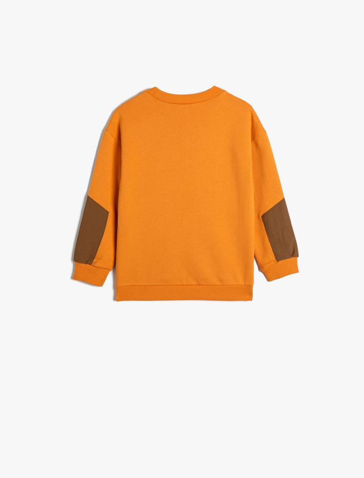 Erkek Bebek Sweatshirt Uzun Kollu Bisiklet Yaka Cep Detaylı Şardonlu Pamuklu