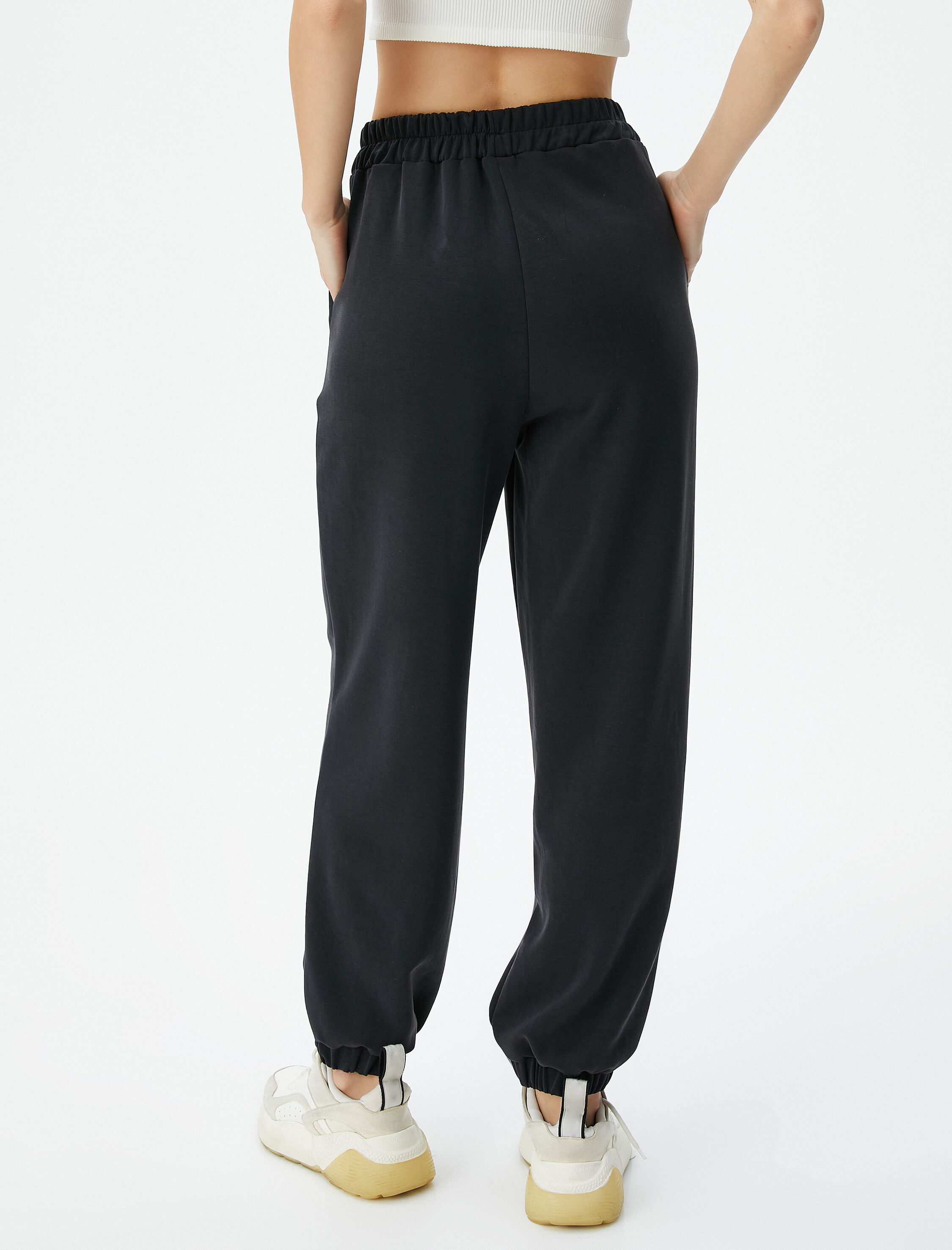   Jogger Eşofman Altı Cepli Beli ve Paçası Lastikli Modal Karışımlı