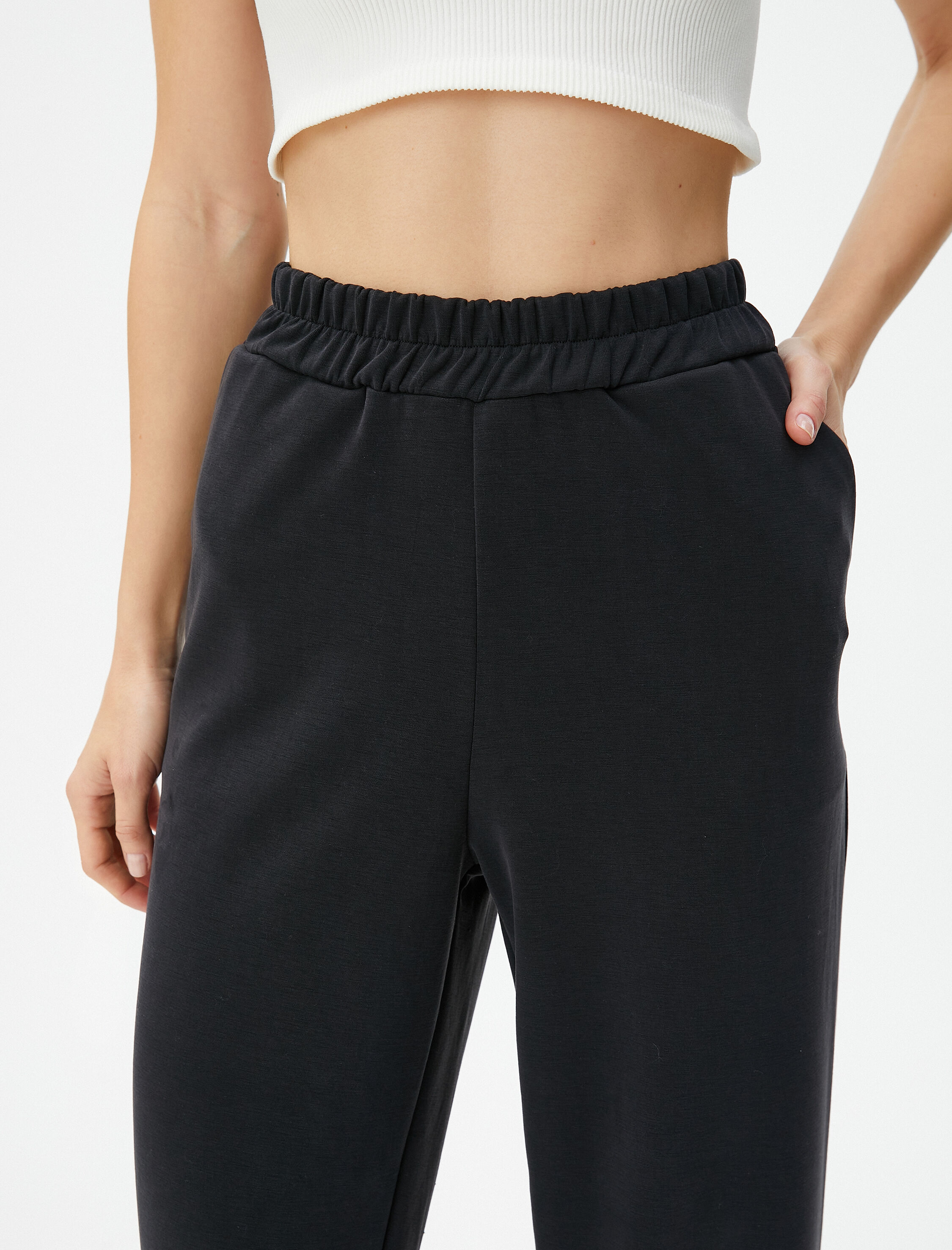   Jogger Eşofman Altı Cepli Beli ve Paçası Lastikli Modal Karışımlı