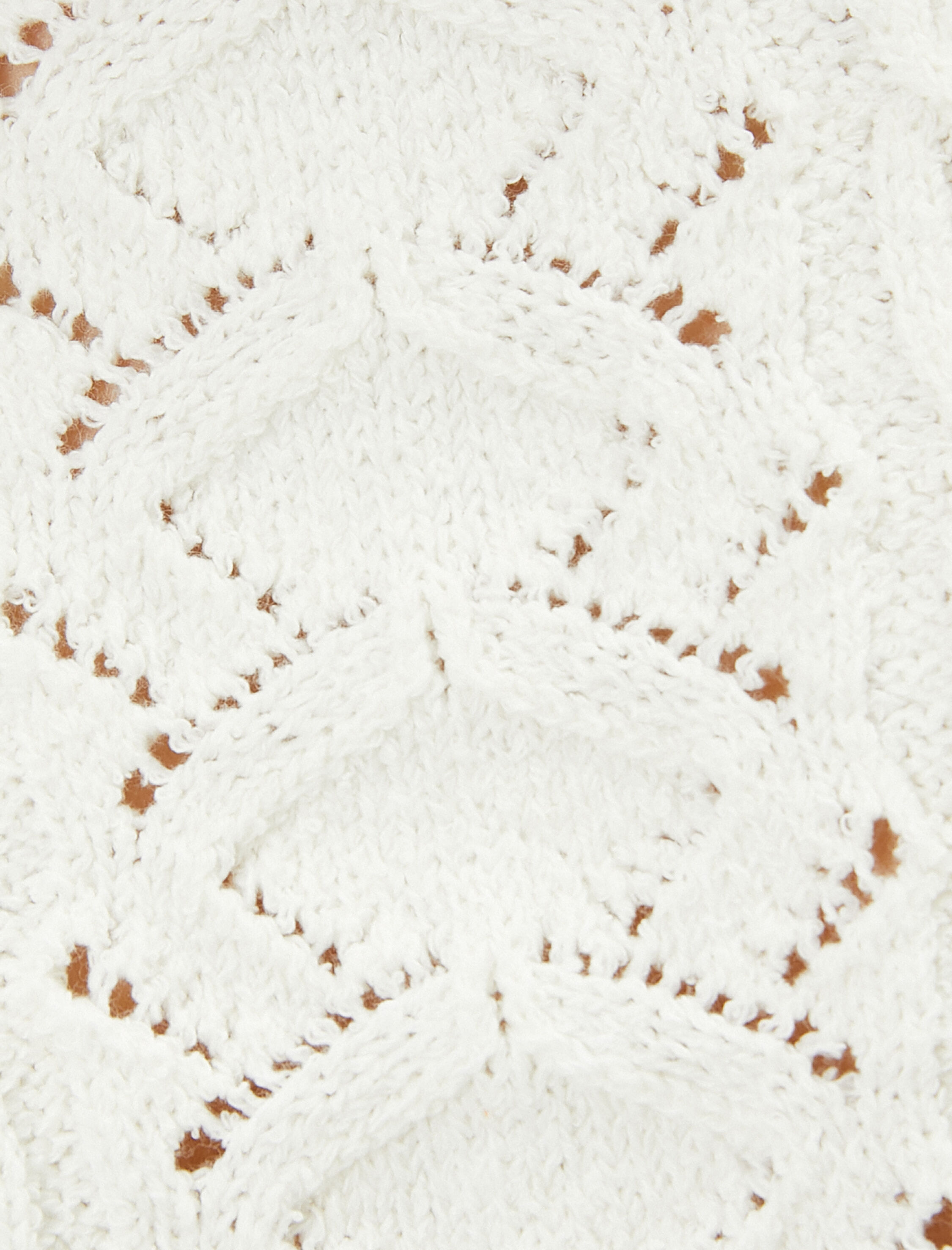   Çiçekli Örgü Kazak Ajurlu Kısa Kollu Bisiklet Yaka Slim Fit