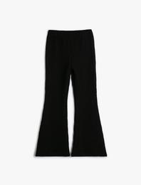 İspanyol Paça Pantolon Fitilli Beli Lastikli