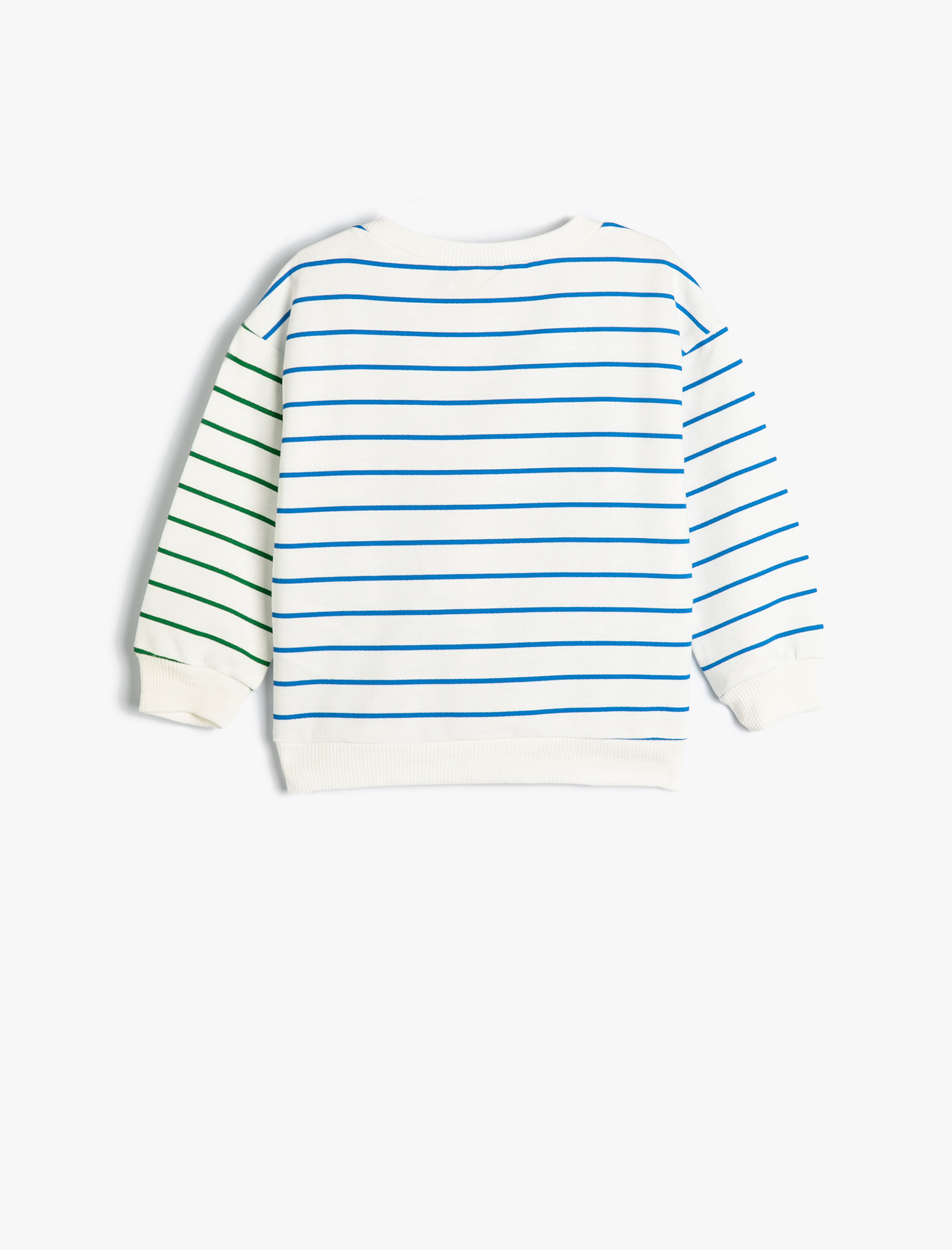  Erkek Bebek Sweatshirt Uzun Kollu Bisiklet Yaka Ayıcık Baskılı Pamuklu