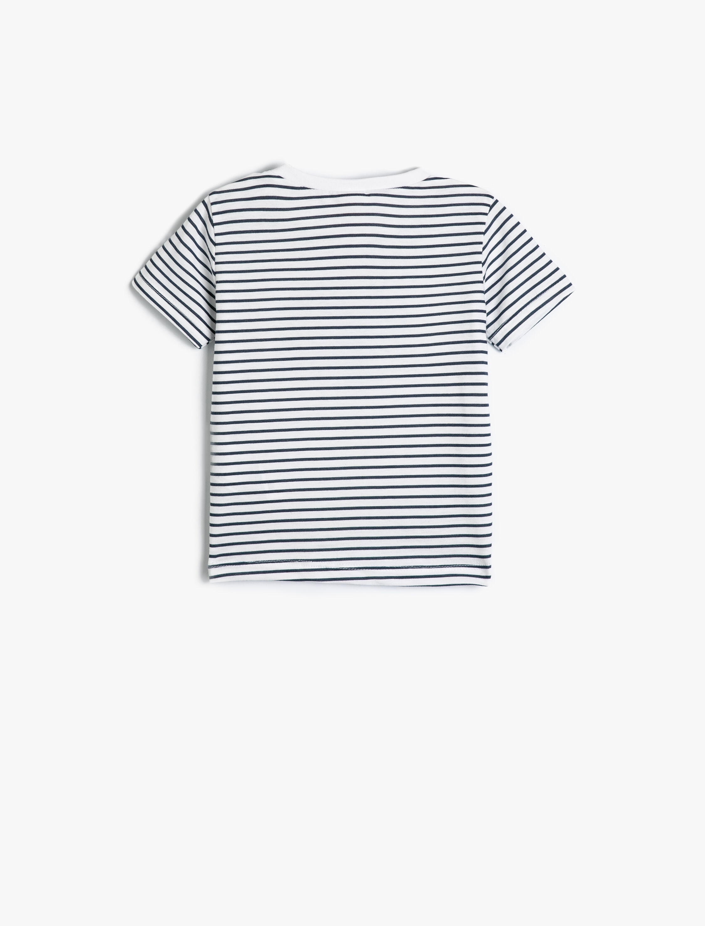  Erkek Bebek Tişört Kısa Kollu Bisiklet Yaka Fil Baskılı Pamuklu