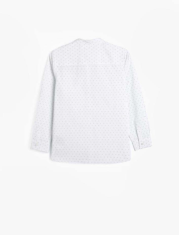 Erkek Çocuk Puantiyeli Klasik Gömlek Uzun Kollu Pamuklu