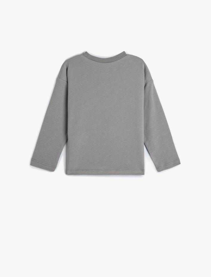 Erkek Bebek Tişört Uzun Kollu Bisiklet Yaka Kış Temalı Pamuklu