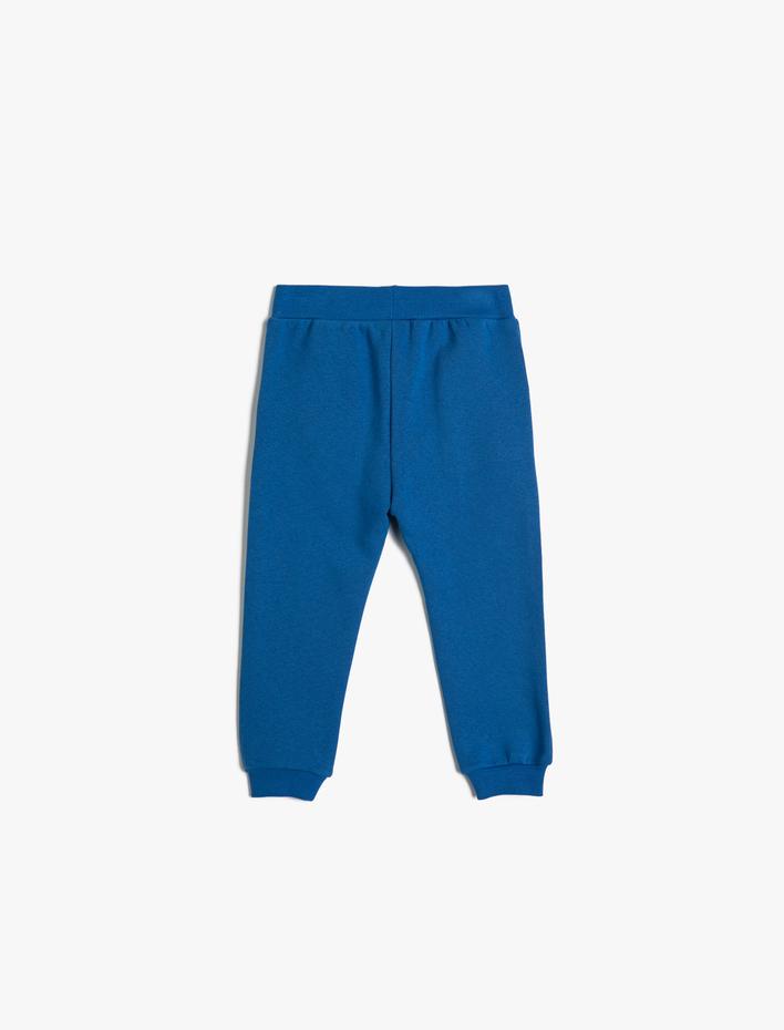 Erkek Bebek Jogger Eşofman Altı Aplike Detaylı Beli Bağlamalı Şardonlu