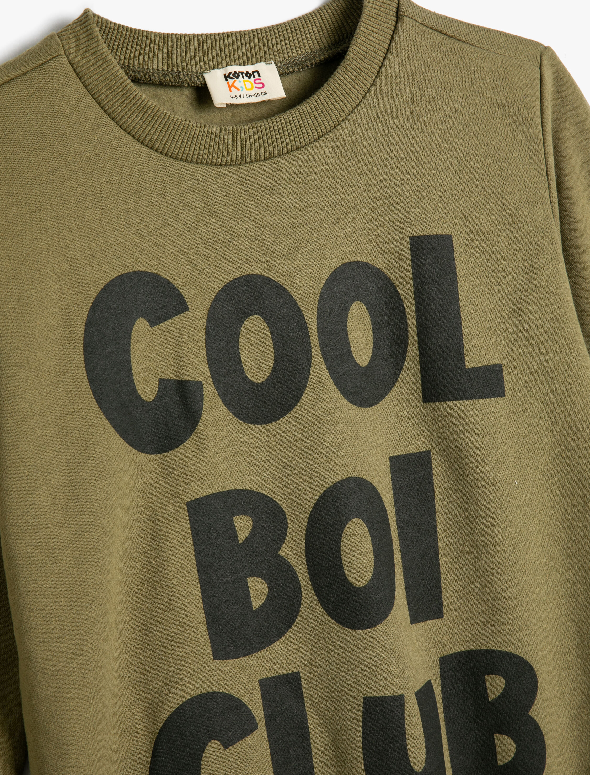  Erkek Çocuk Sweatshirt Uzun Kollu Bisiklet Yaka Slogan Baskılı Şardonlu