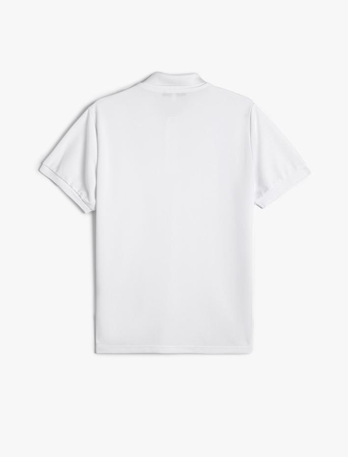  Polo Yaka Spor Tişört Düğme Detaylı Kısa Kollu