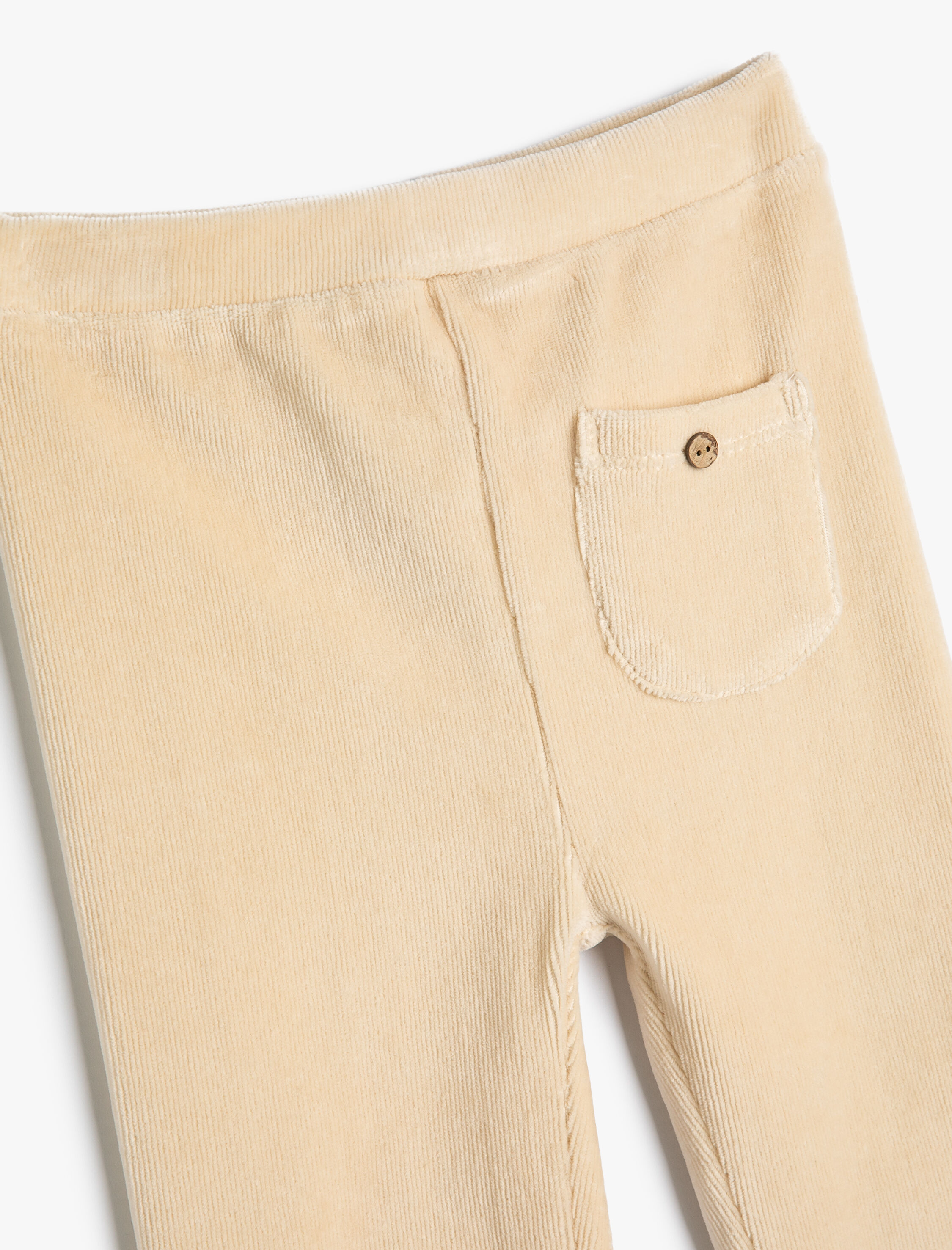  Kız Bebek Basic Kadife Tayt Cep Detaylı Beli Lastikli