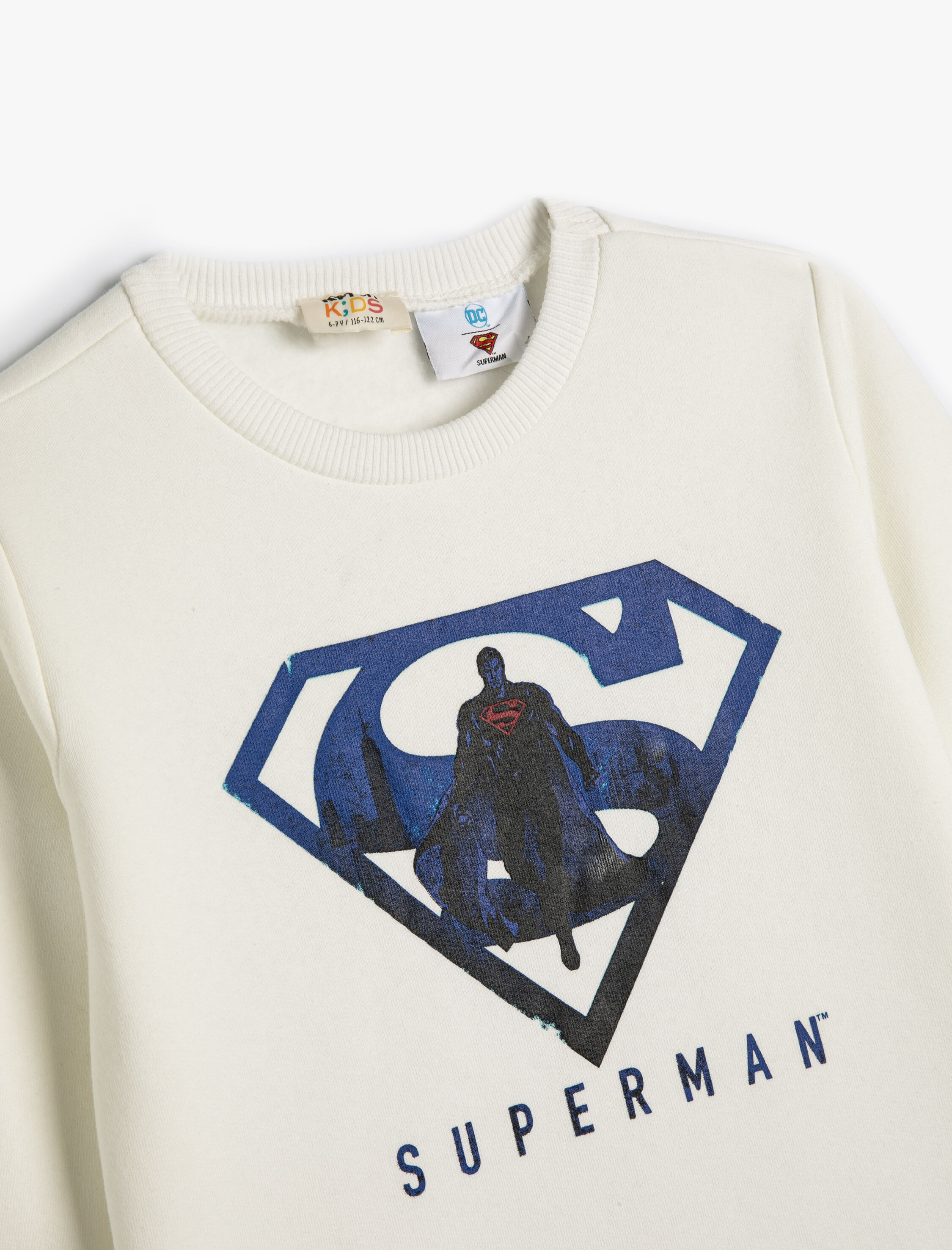  Erkek Çocuk Sweat Superman Baskılı Lisanslı Uzun Kollu Bisiklet Yaka Şardonlu