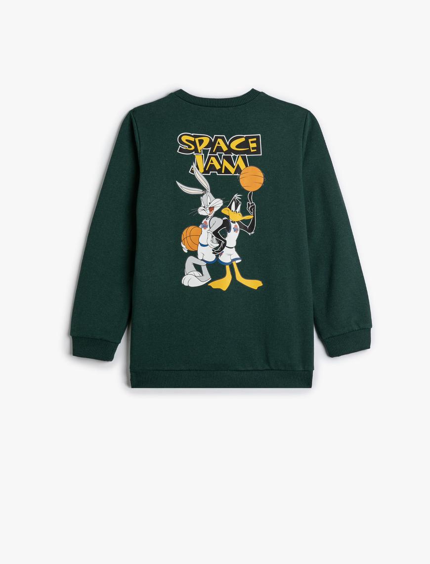  Erkek Çocuk Sweat Space Jam Baskılı Lisanslı Uzun Kollu Şardonlu