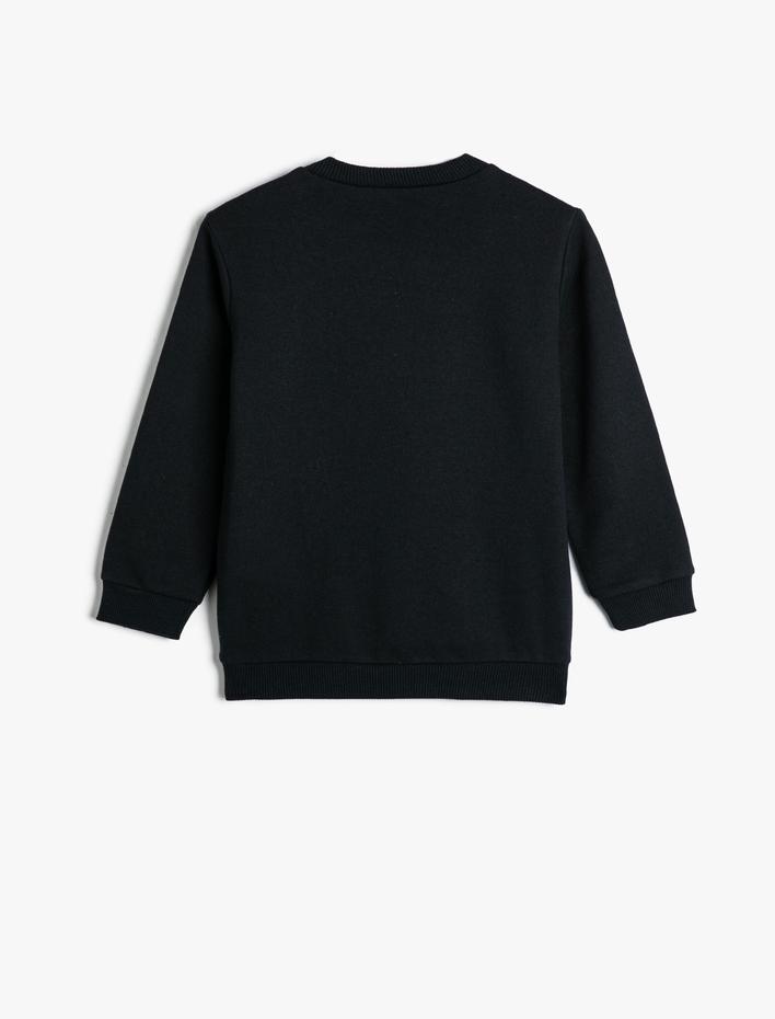 Erkek Çocuk Dinozor Baskılı Sweatshirt Bisiklet Yaka Uzun Kollu