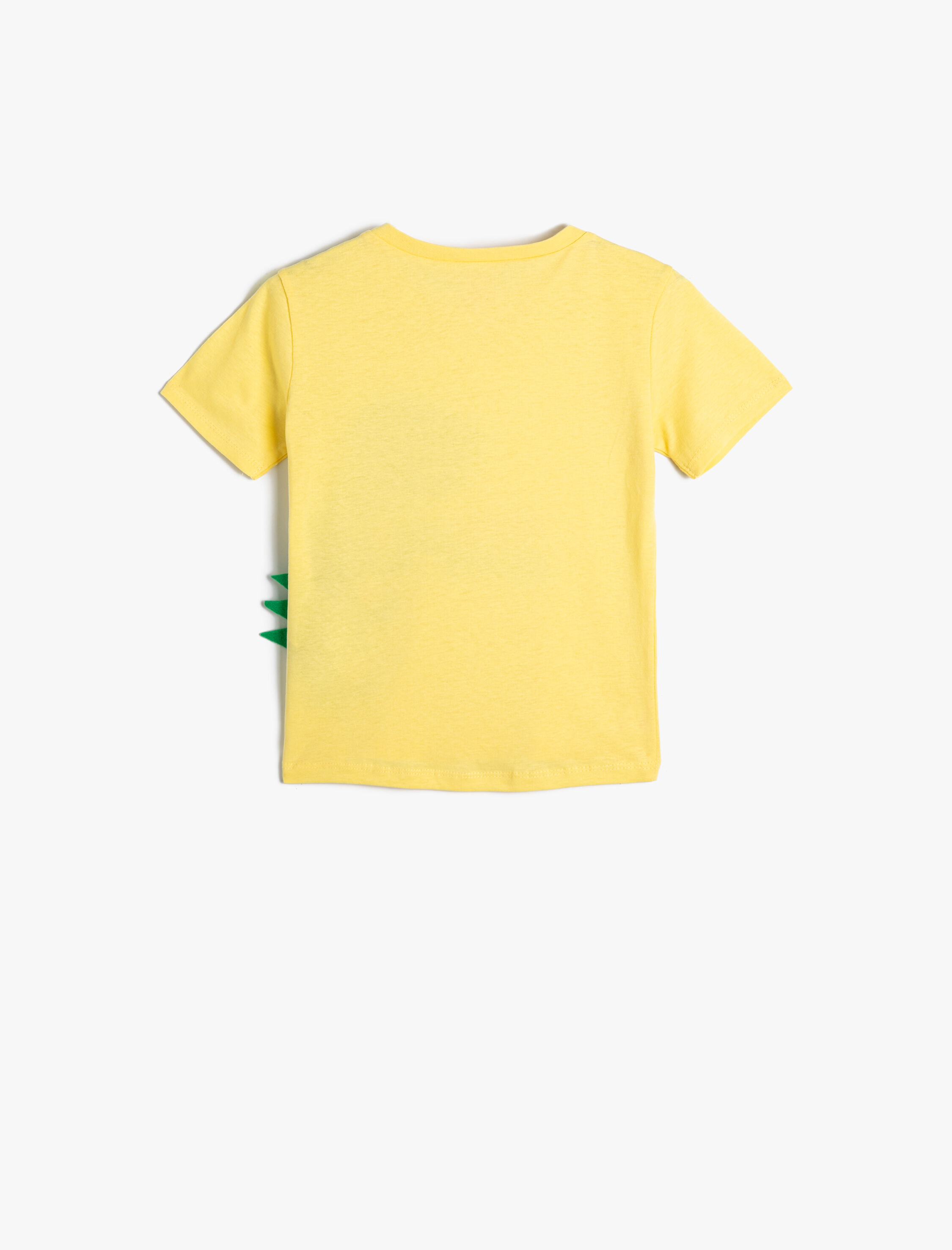  Erkek Bebek Dinozor Baskılı Tişört Kısa Kollu Bisiklet Yaka Aplike Detaylı