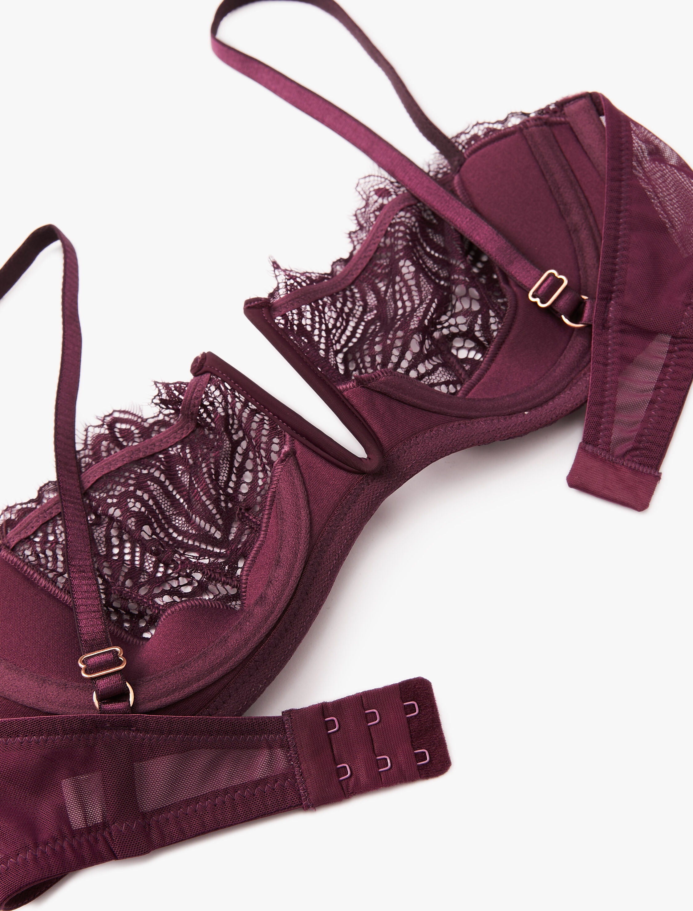   Dantelli Balenli Sütyen Dolgsusuz Kapsız