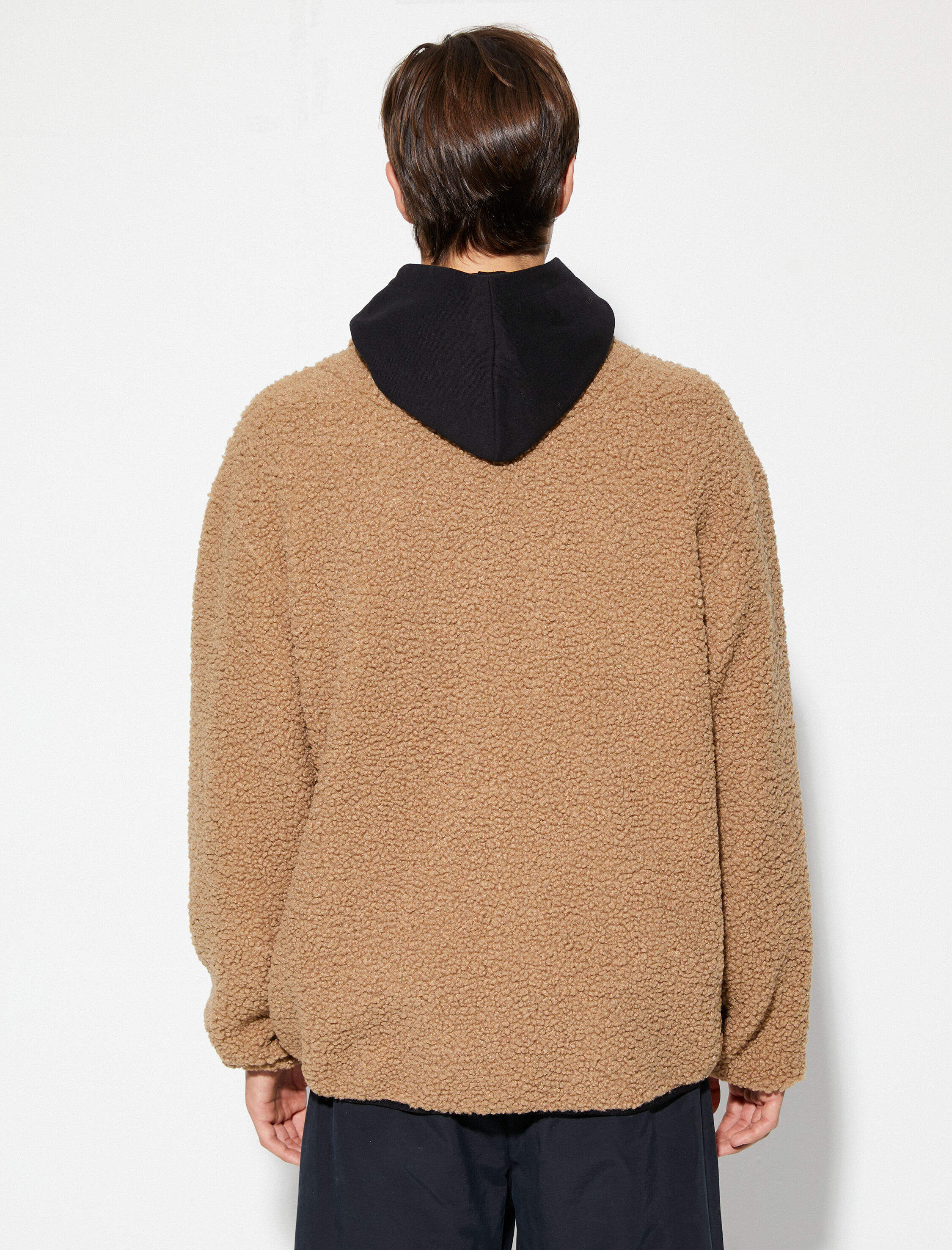   Peluş Ceket Fermuarlı Cep Detaylı Dik Yaka