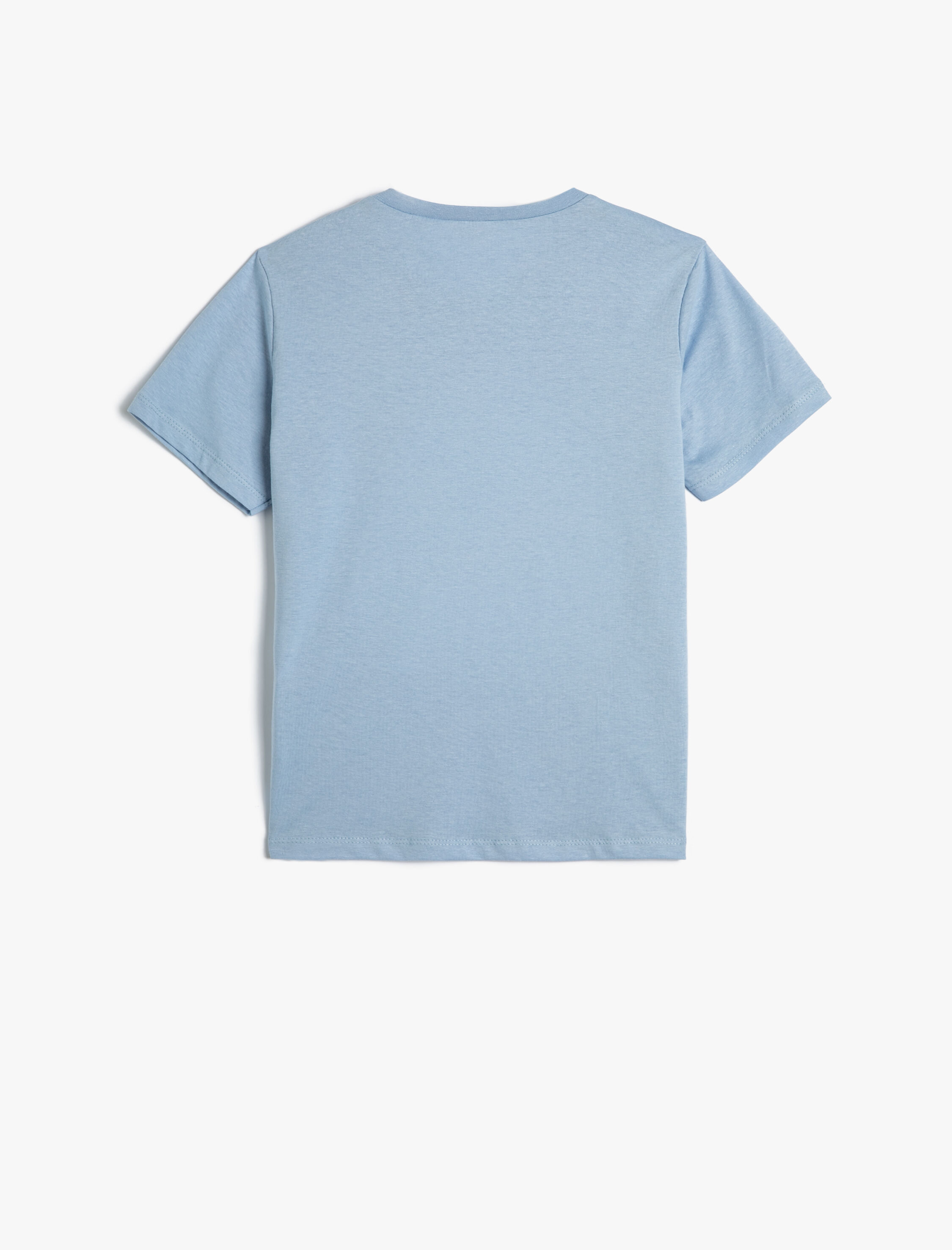  Erkek Çocuk Tişört Köpek Balığı Baskılı Kısa Kollu Pullu Payetli Bisiklet Yaka Pamuklu