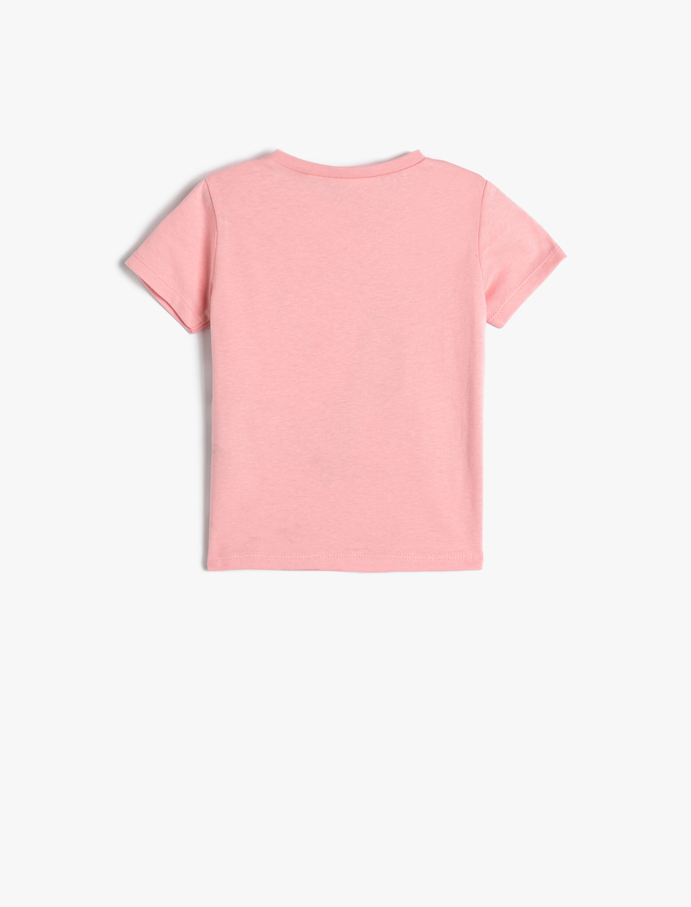  Kız Bebek Dondurma Baskılı Tişört Kısa Kollu Bisiklet Yaka Pamuklu