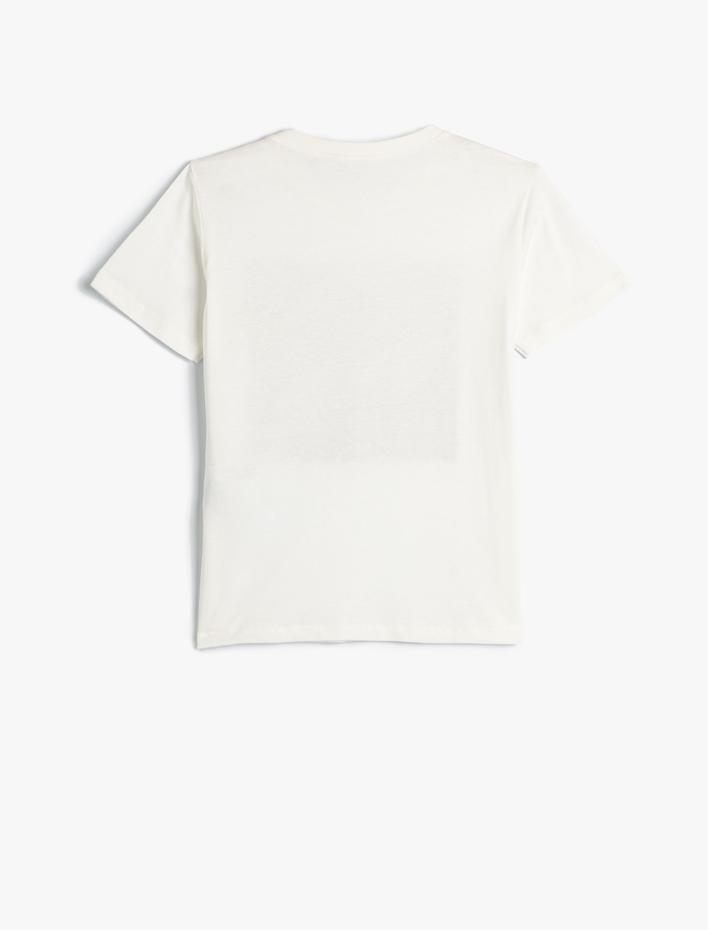 Erkek Çocuk Kuru Kafa Baskılı Tişört Kısa Kollu Bisiklet Yaka Pamuklu