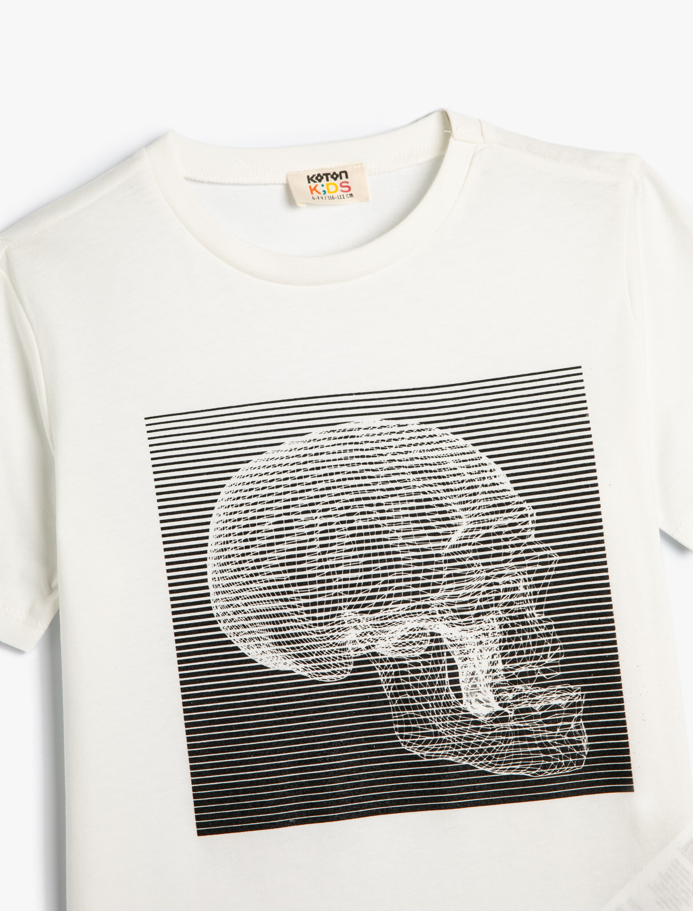  Erkek Çocuk Kuru Kafa Baskılı Tişört Kısa Kollu Bisiklet Yaka Pamuklu