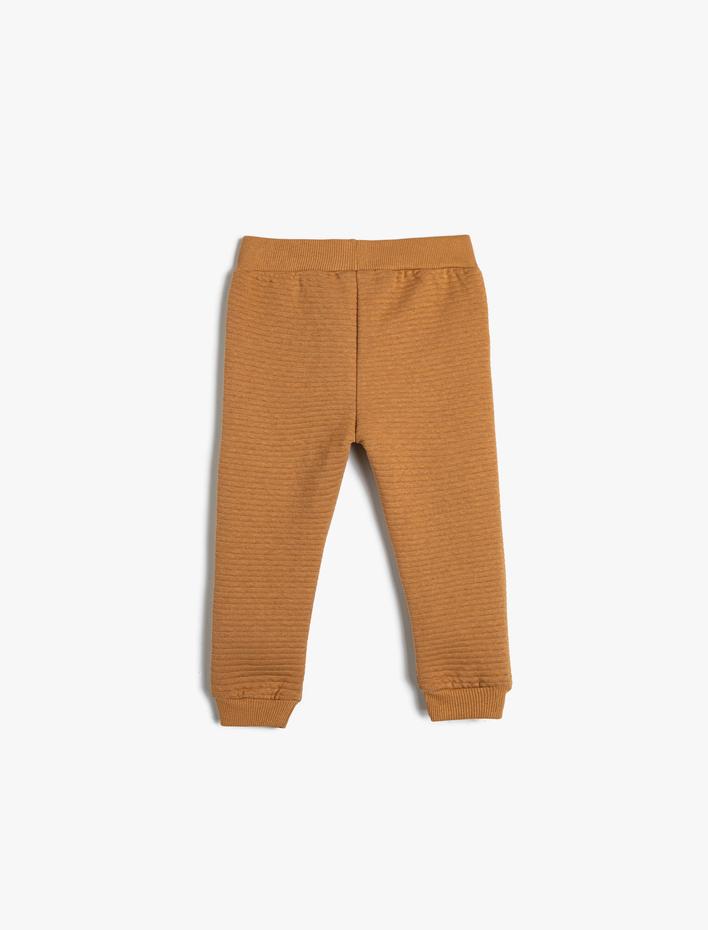 Erkek Bebek Basic Eşofman Altı Dokulu Pamuklu Beli Bağlamalı