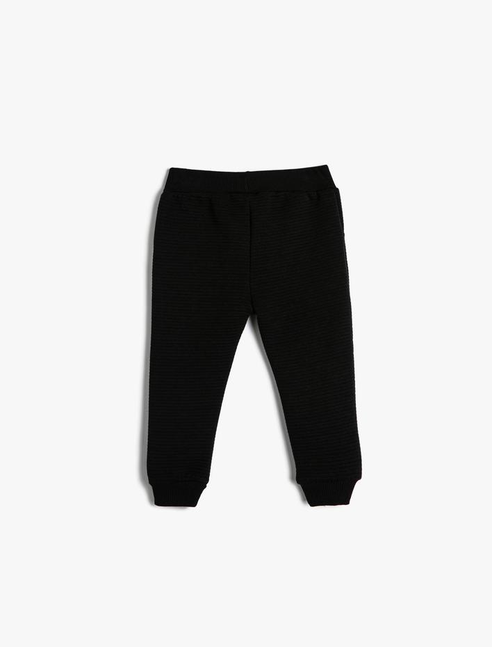 Erkek Bebek Basic Eşofman Altı Dokulu Pamuklu Beli Bağlamalı